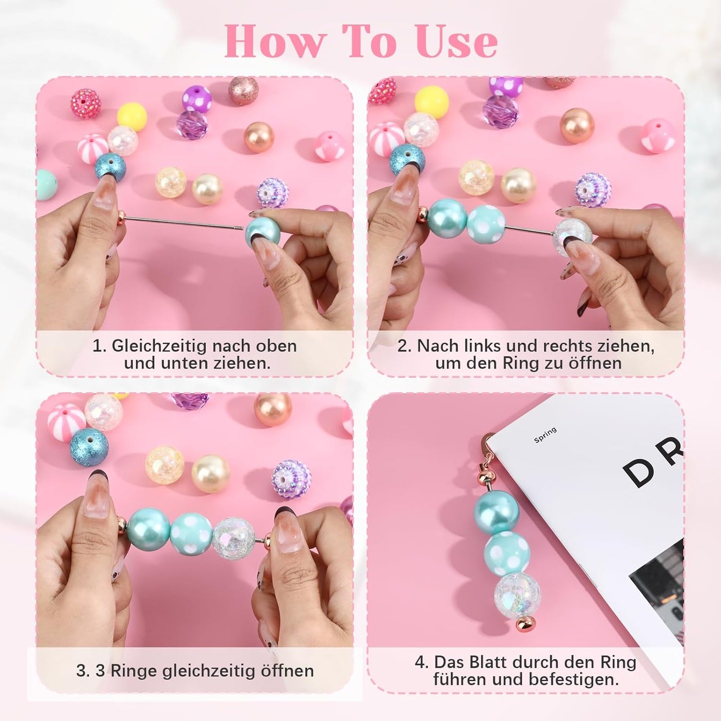 Beadable Bookmarks 24 Pcs Beaded Bookmark DIY Metal Blank Bar Bulk for DIY Bookmarks Beaded Craft Jewelry Pendant Charm Gift for Book Lover Student Teacher Office Supplies(Rose and Gold)