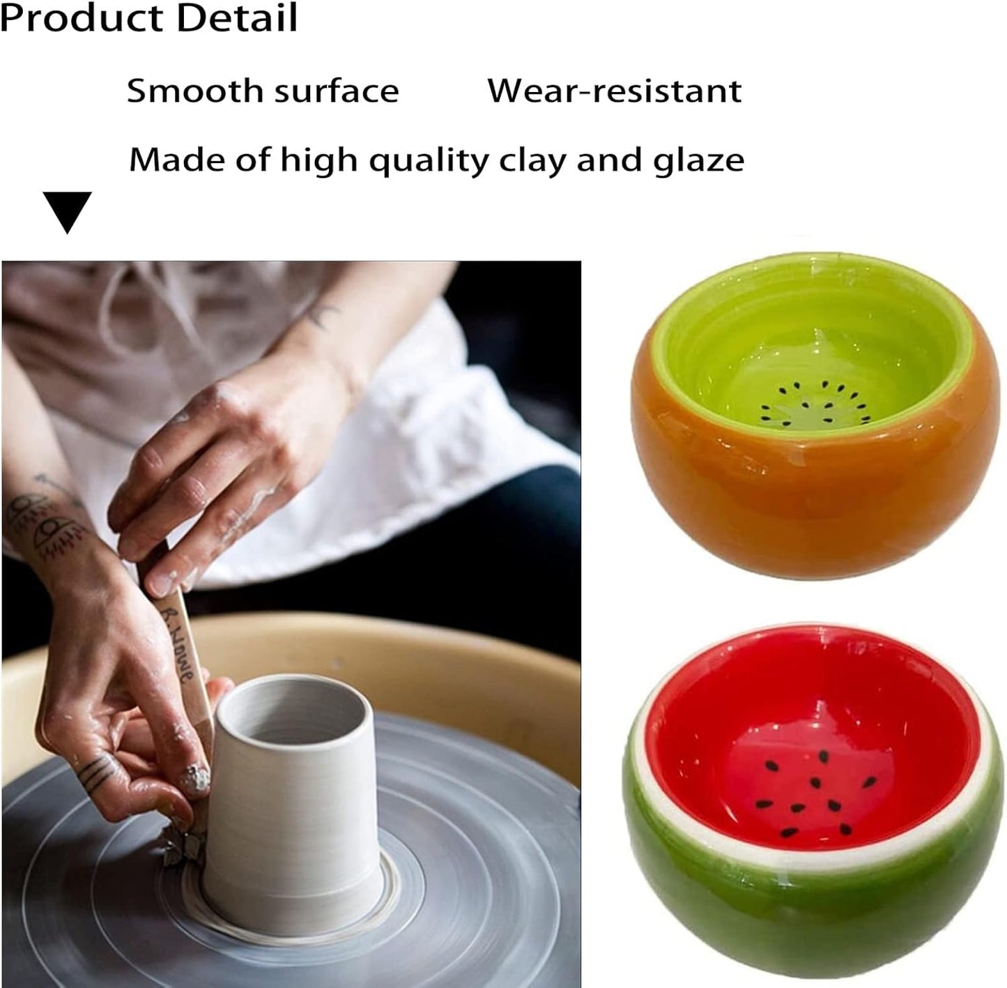 Hamiledyi 2PCS Hamster Bowl Ceramic Food Water Feeding Dish for Gerbil Mouse Rat Hedgehog Sugar Glider