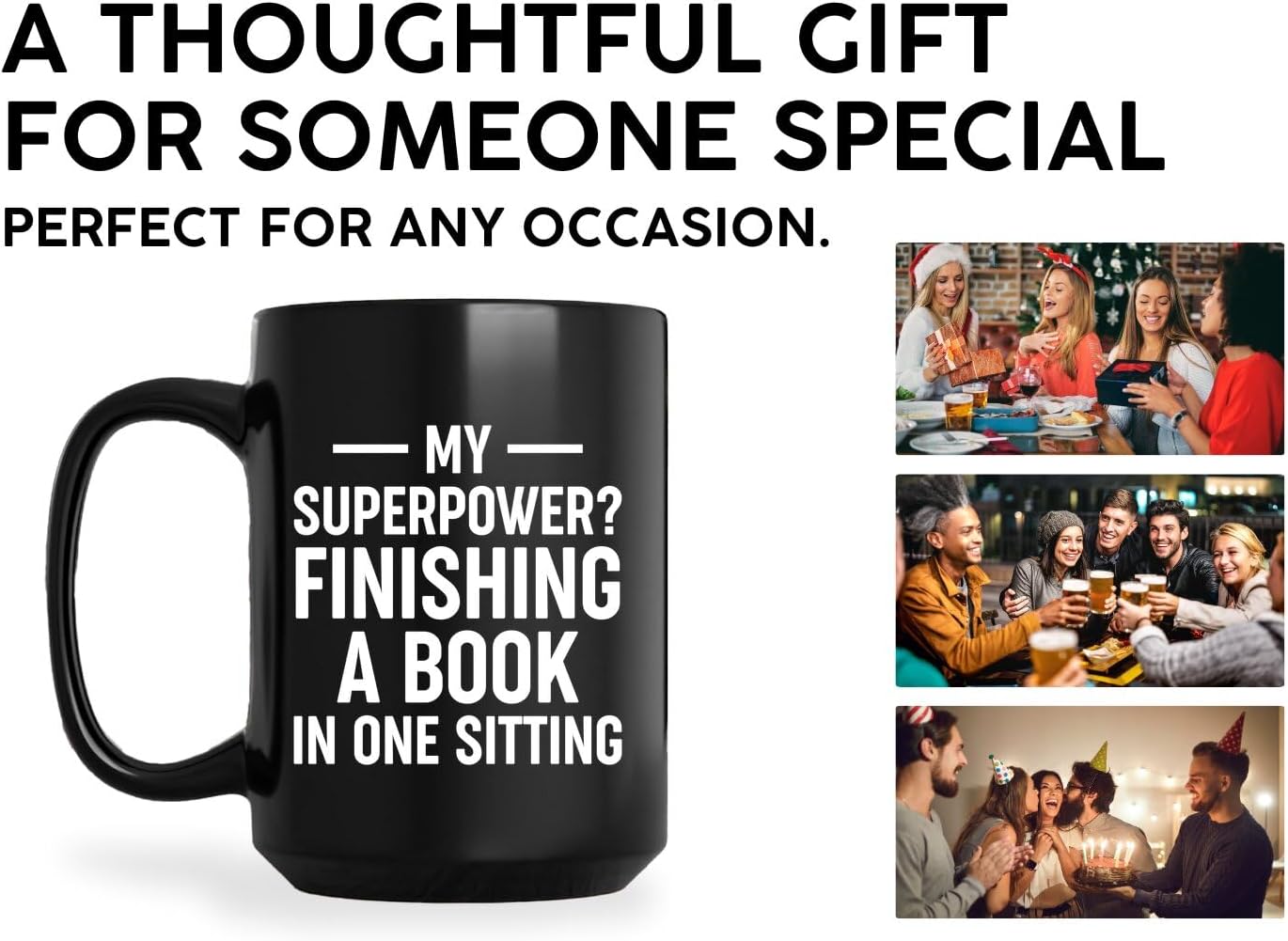 Book Lovers Coffee Mug 15oz Black -Book finisher - Book Reader Bookworm Addict Bookish Librarian Nerd Gifts Decor for Men Women