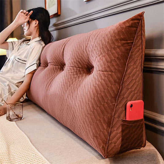 Reading Solid Color Pillow Bolster Positioning Support Wedge Pillow Lumbar Support Pillow for Sofa Bed Bunk Chair Bolster(Size:200x20x50cm(79x8x20inch),Color:Dark Red)