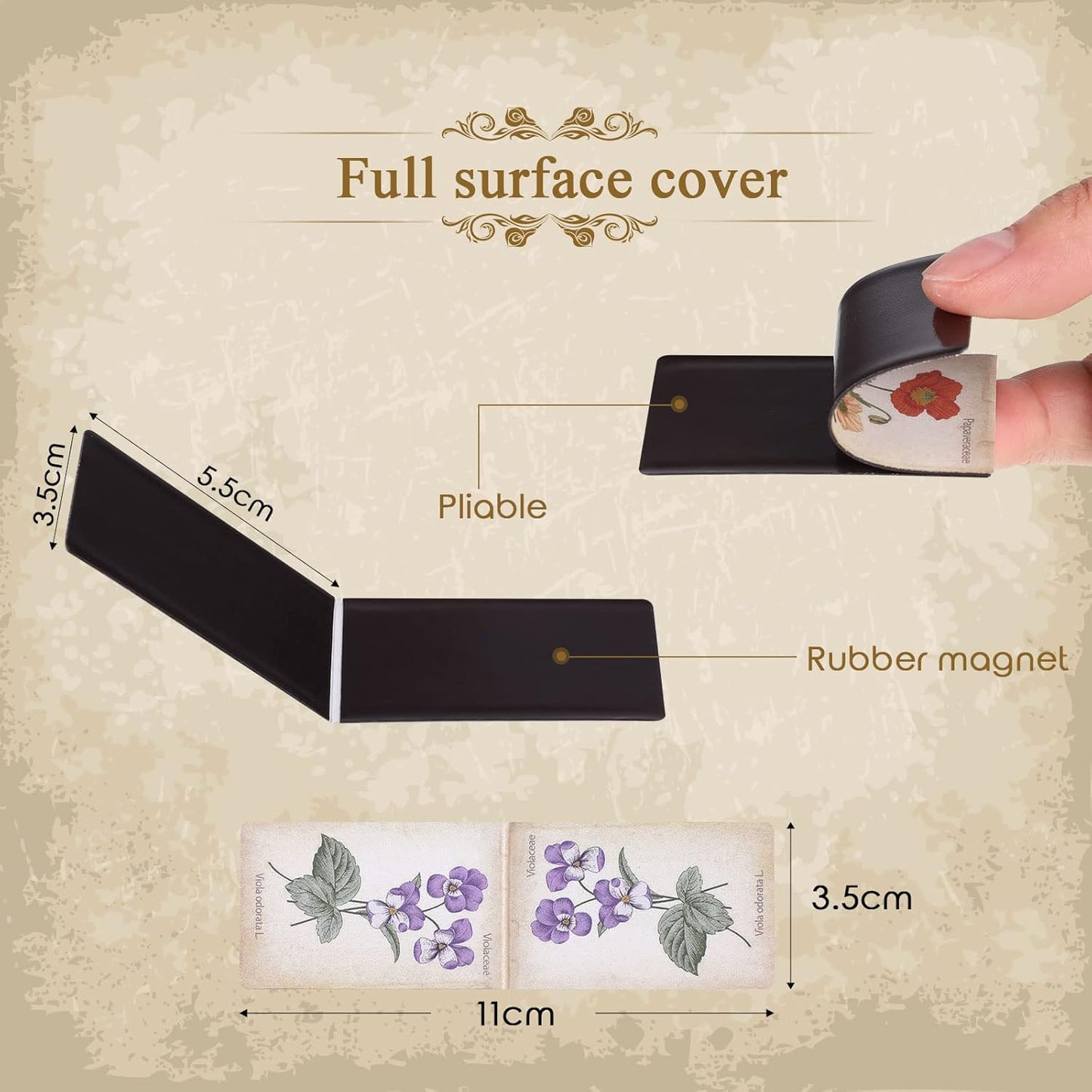 Outus 24 Pcs Floral Magnetic Bookmarks for Women Vintage Flower Book Markers Assorted Botanical Bookmarks Clips Page Markers Birthday Gift for Books Lovers Students Teachers Counselor