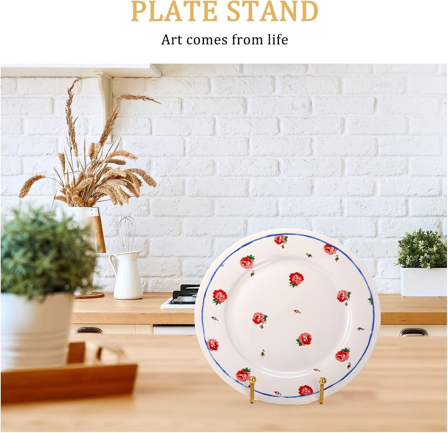 Kenning 24 Pieces Gold Plate Holder Easel Display Stand Metal Book Display Stand Tabletop Picture Frame Holder Photo Square Iron Easel Decorative for Kitchen Office Room Tabletop(3 Inch)