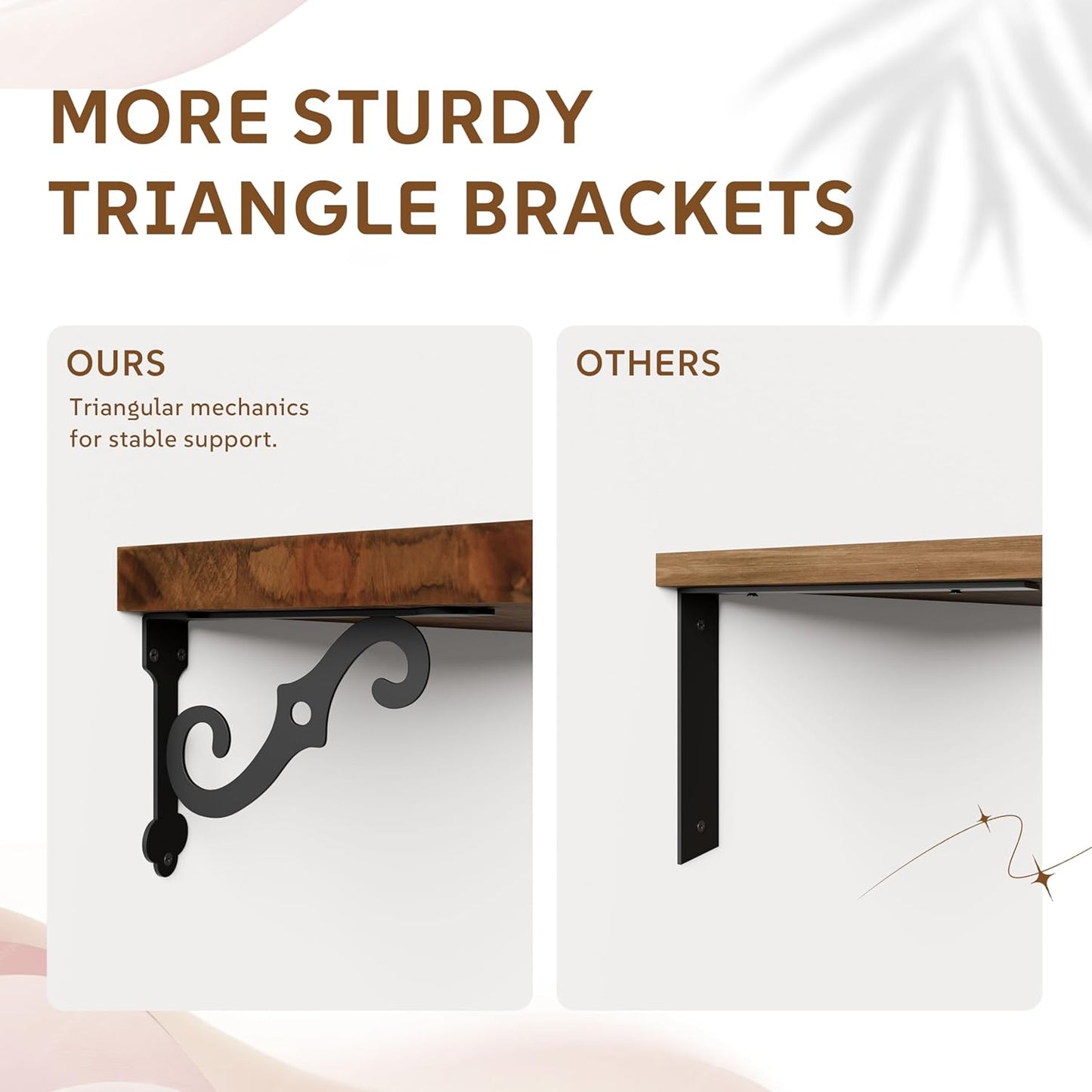 Solid Wood Floating Shelves for Wall with Metal Brackets,2 Tier 24 inch Pinewood Wall Shelf,Suitable for Multiple Places Such As Bedrooms,Kitchens,and Living Rooms(Walnut Finish)