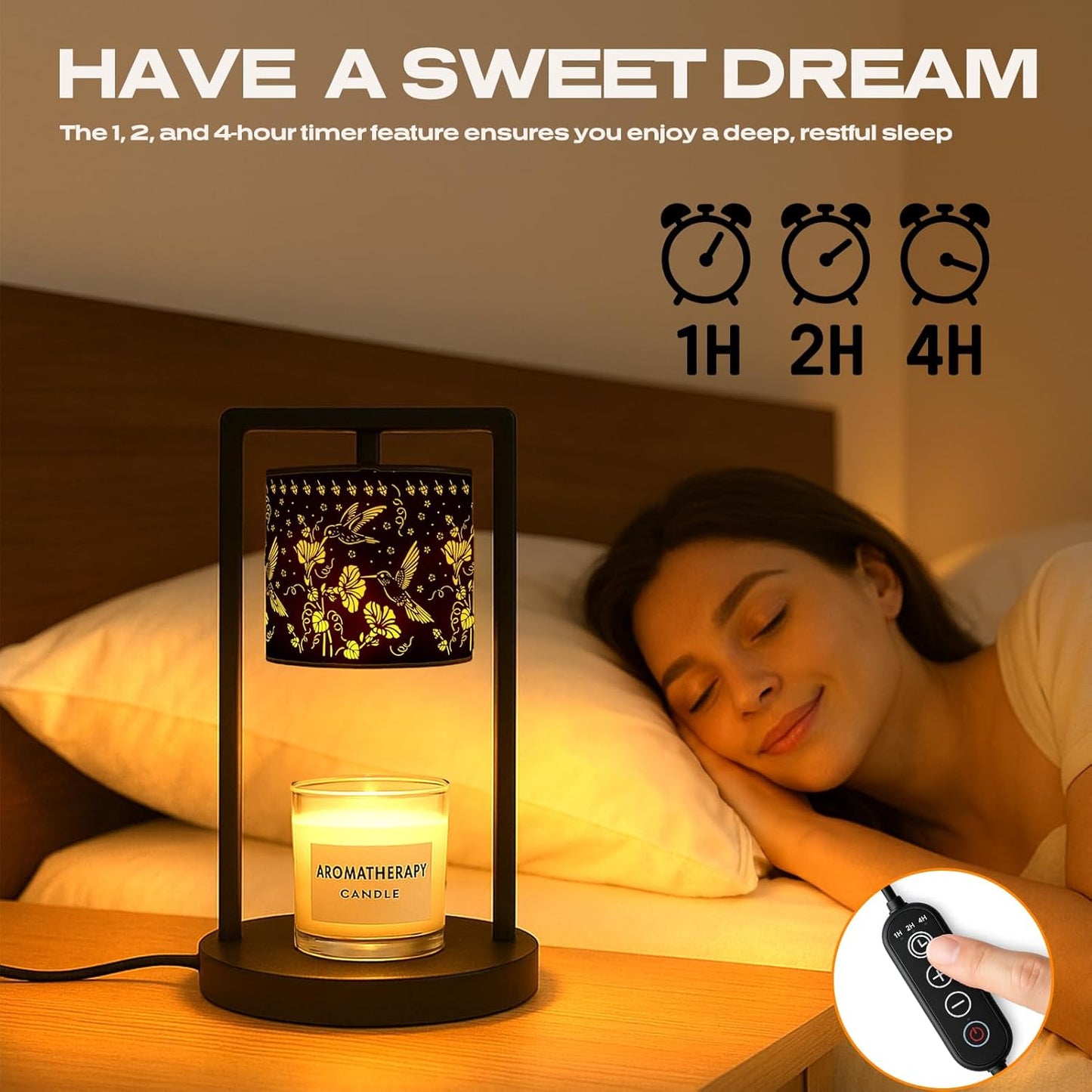 Candle Warmer Lamp with Timer Dimmer, 4 Adjustable Brightness Electric Candle Wax Melt Warmer, Best Birthday Gifts for Women Mom, Mothers Day Gifts, House Warming Gifts New Home Decor (Hummingbird)