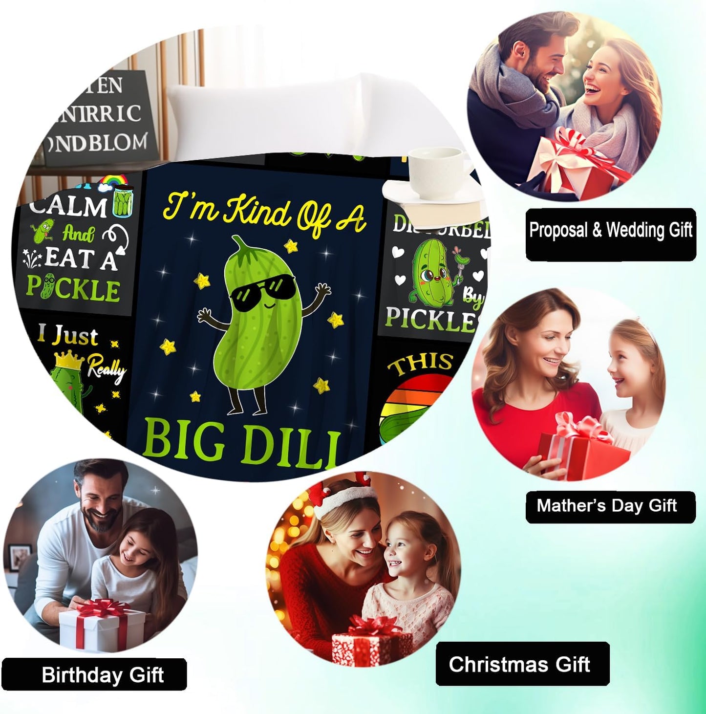 Funny Pickle Blanket Gifts for Pickle Lovers Soft Cozy Pickles Stuff Blankets Throw Pickles Themed Gifts for Women Girls Aduts Kids Boys 50"X40"