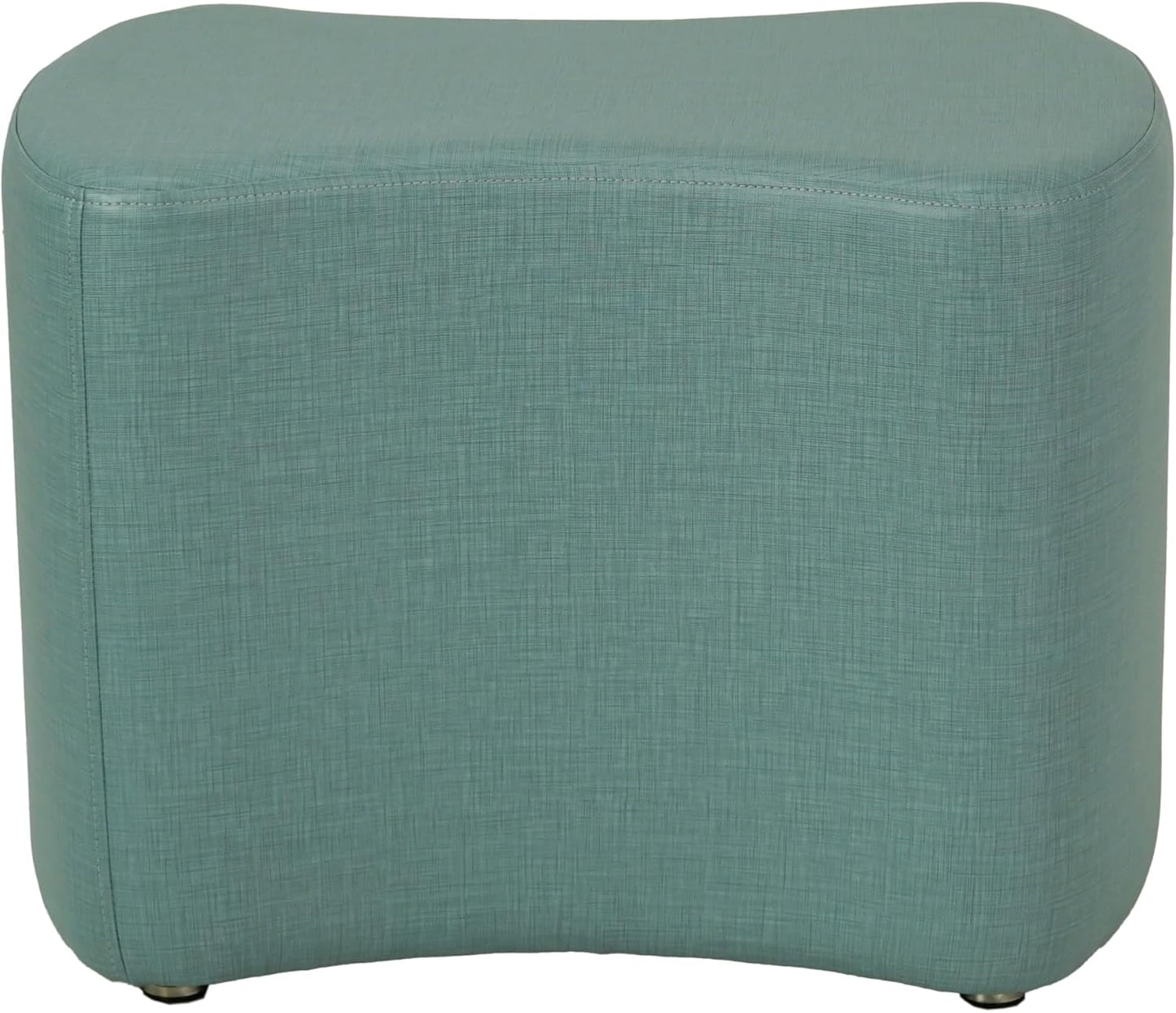 FDP Pro Series Bowtie Accent Ottoman (18" Height) Hand Upholstered Commercial Furniture for Hotel Lobby, Office, Restaurant, Home Collaborative and Configurable Seating - Sky Blue Crosshatch
