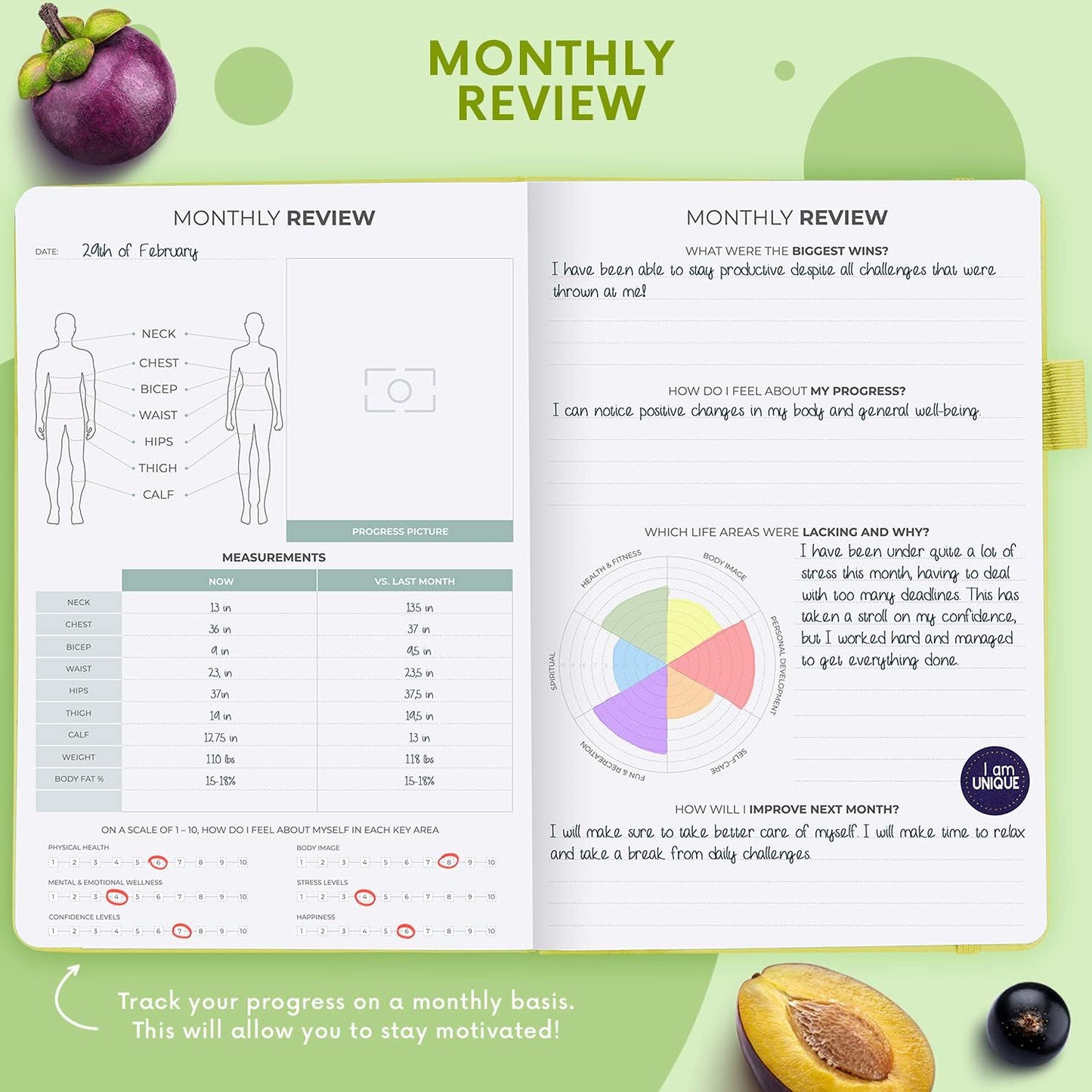 Clever Fox Wellness Planner - Weekly & Daily Health and Wellness Log, Food Journal & Meal Planner Diary for Calorie Counting, Notebook for Medical Condition Tracking, A5-Sized - Neon Yellow
