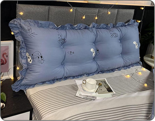 Large Headboard Reading Pillow,Positioning Support Pillow for Reading Rest in Bed,Bolster Lumbar Cushion with Removable Cover (Color : Gray, Size : 9050CM)