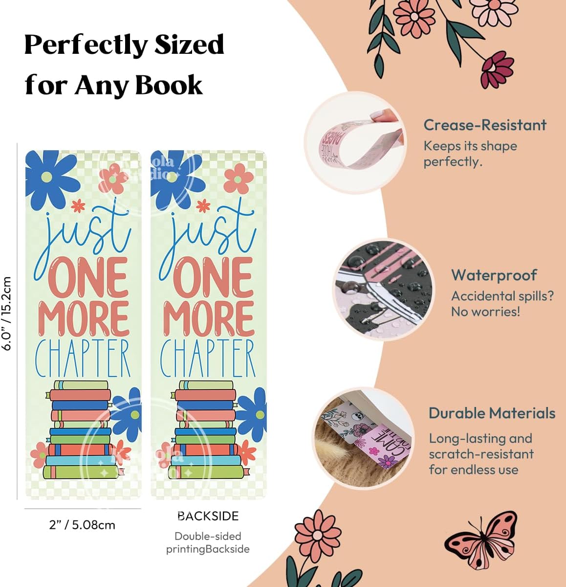 Kaciola Studio10 PCS Booklovers Cute Bookmarks, Funny Bookmarks for Women, Double Sided Bookworm Design Book Lovers Gifts,Book Accessories for Women Men Students Teachers Reading