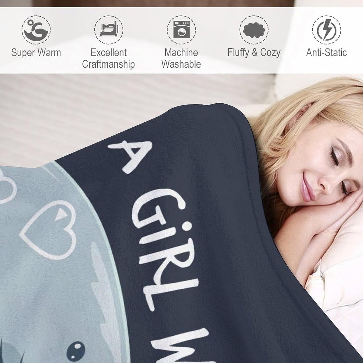 Just A Girl Who Loves Manatees Blanket Manatees Gifts for Girls Boys Woman Kids Lover Ocean Throw Blankets Soft Blanket Warm Fleece Flannel Plush Blankets for Bed Sofa Couch 40"x50"