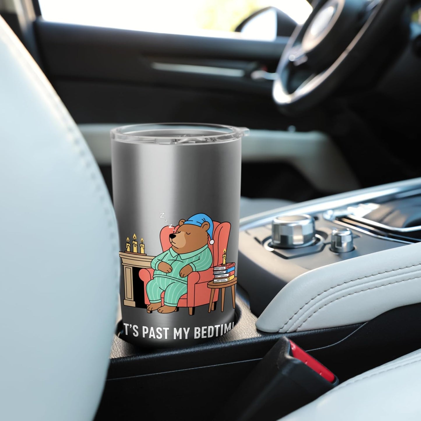 It's Past My Bedtime Bear Kids Woodland Animal Funny Pajama Stainless Steel Insulated Tumbler