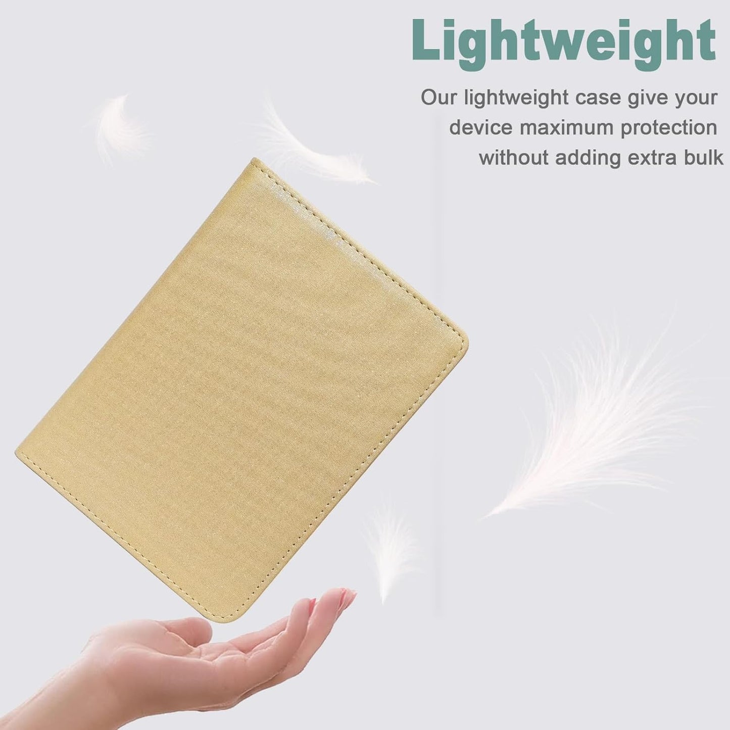 Stand Case for Kobo Clara BW/Colour 6 Inch 2024 Release, Premium PU Leather Sleeve Cover with Card Slot, Hand Strap and Atuo Sleep/Wake, Khaki