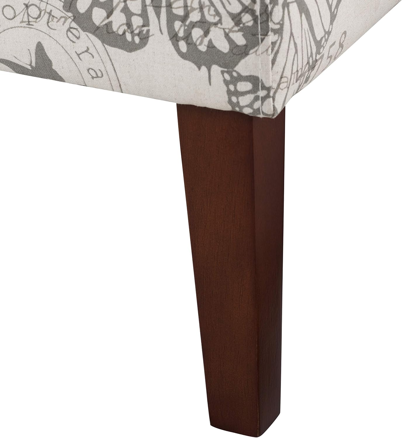 Linon Butterfly, Dark Espresso Linen Lily Chair, 21.5" W x 29.5" D x 31.5" H