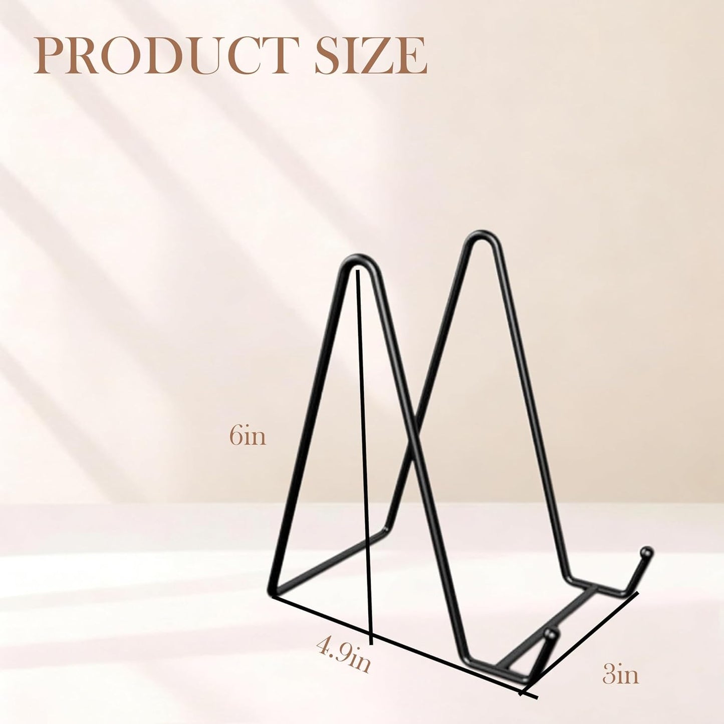 10-Pack 6-Inch Book Display Stand Metal Black Frame Book Holder for displaying Pictures, Photos, and easels. Ideal as a Display Stand for Home, Office, Creations, and Collectibles.