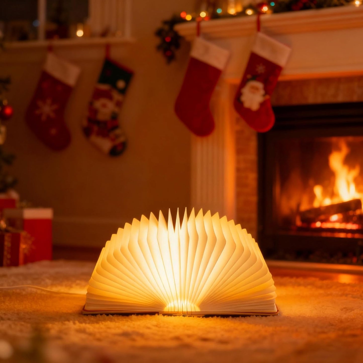 Folding Book Lamp, Wooden Book Light,Book Lovers Gifts,Portable USB Rechargeable Night Light, Home Office Decoration Gift LED Book Light for Home Decor Birthday Gift