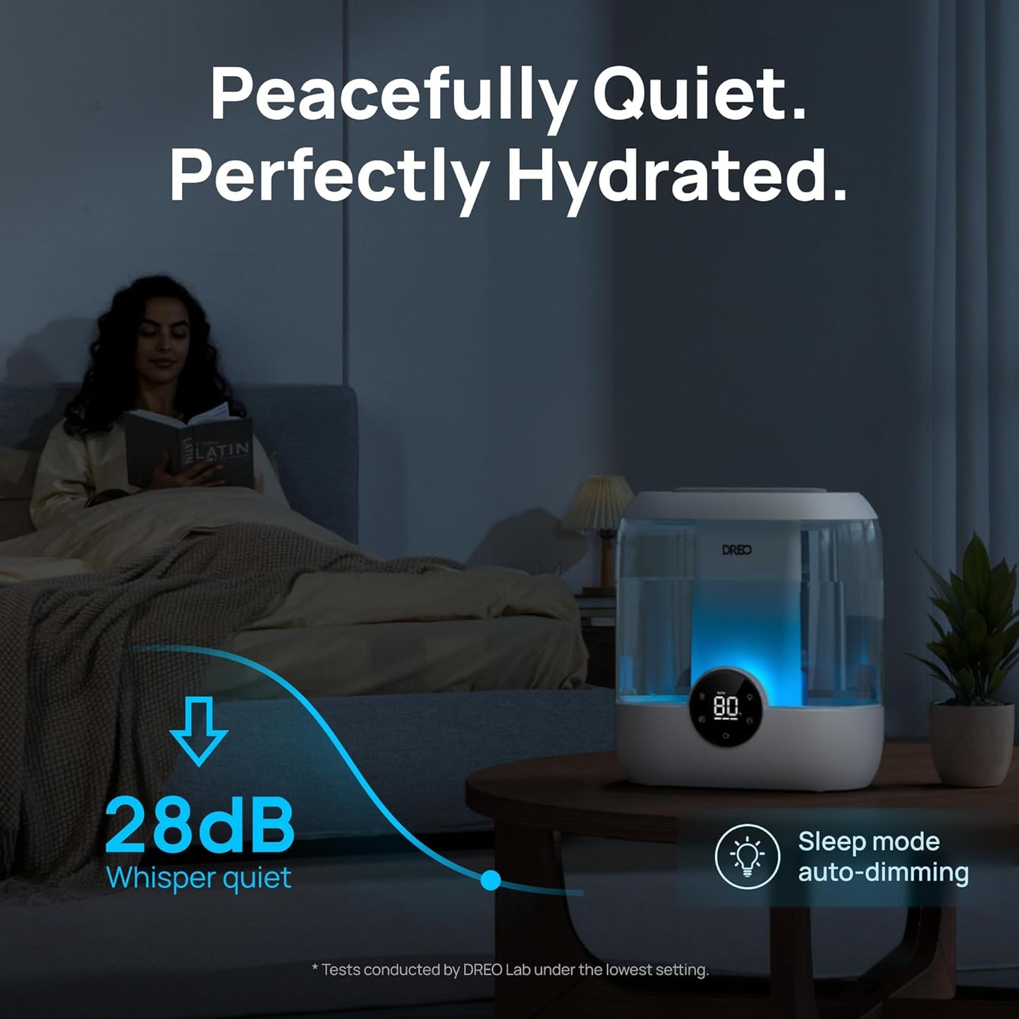 DREO Smart Humidifiers for Bedroom, 6L Top Fill Supersized Cool Mist Humidifier for Large Room, 60 Hour Runtime, Quiet Ultrasonic Humidifiers for Plants, Indoor, Home, Night Light, White