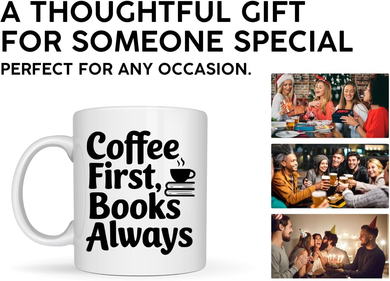 Book Lovers Coffee Mug 11oz White -Coffee Books - Gift for Book Club Bookworm Bookish Reading Nerdy Avid Readers Women