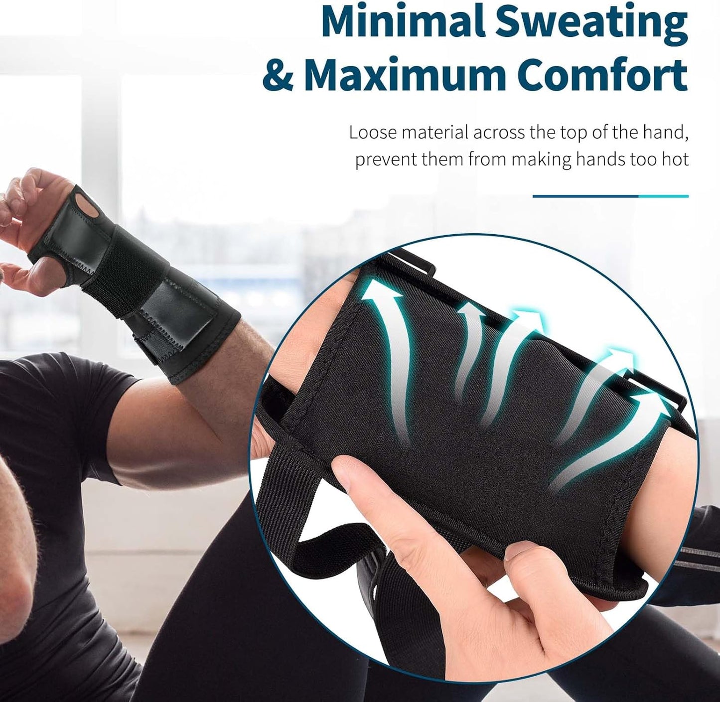 Wrist Splint for Carpal-Tunnel Syndrome, Adjustable Compression Wrist Brace for Right and Left Hand, Pain Relief for Arthritis, Tendonitis, Sprains