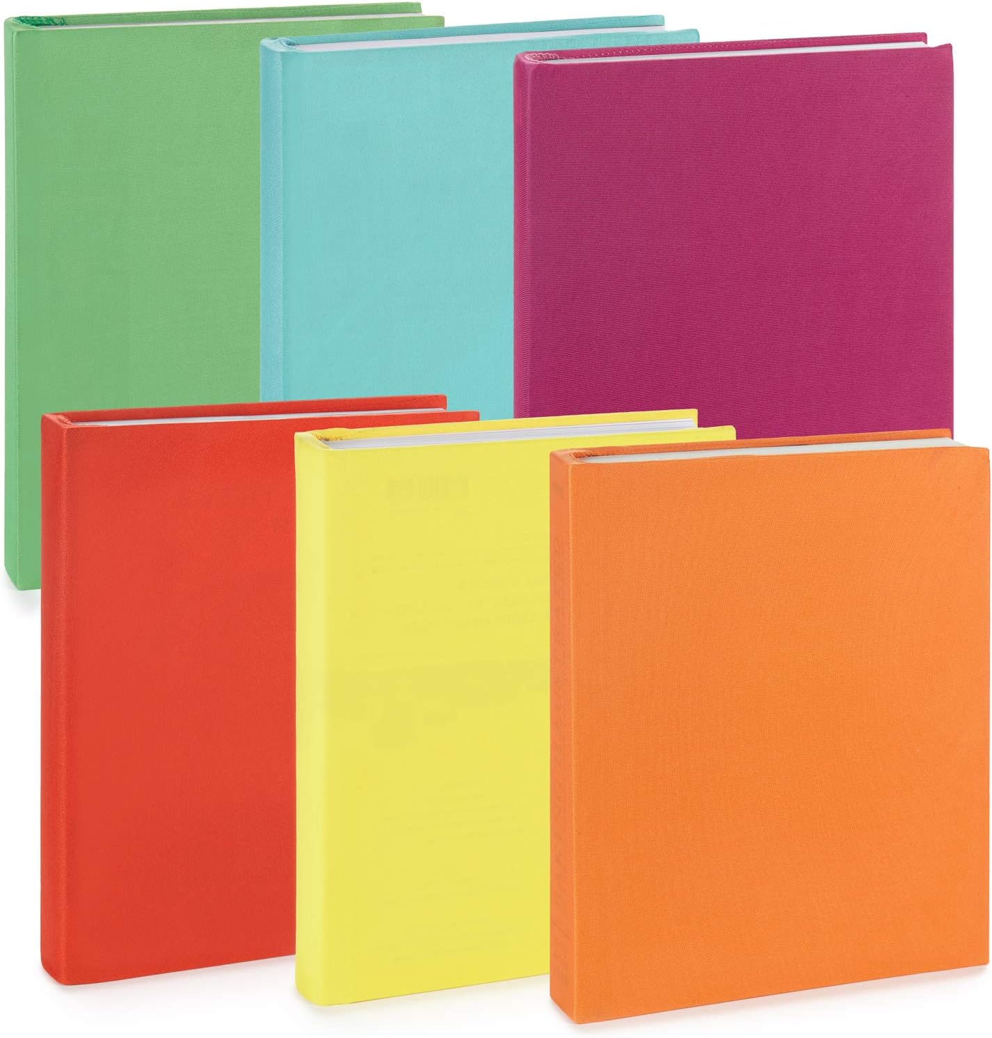 Blue Summit Supplies 6 Stretchable Book Covers for Hardcover, Colorful Fabric Book Cover for Classroom Textbook Protection and Care, Assorted Colors, for 11" by 11" Books, Stretchy