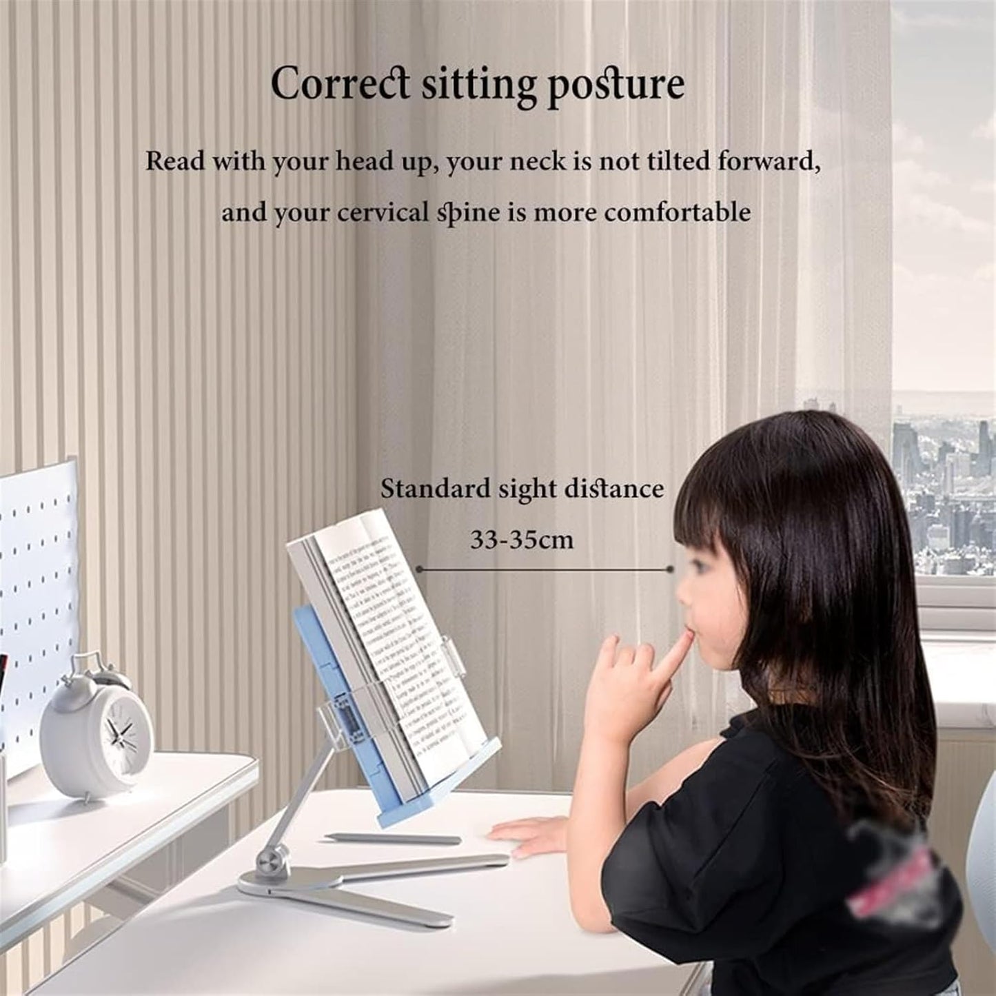 Book Stand for Reading, Cookbook Holder Stand, Book Stand for Reading Adjustable Height, Laptop Stand for Desk, Tablet, Ereader Stand, Recipe Holder (Color : Blue) (Silver) (Blue)