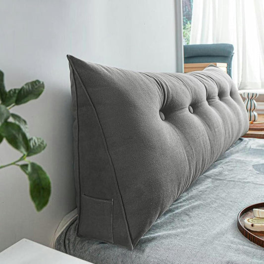 Triangular Headboard Pillow, Large Wedge Reading Pillow Back Positioning Support Long Cushion, Bed Back Support Rectangular Pillow for Reading and Playing in Bed Sofa Bed Backrest