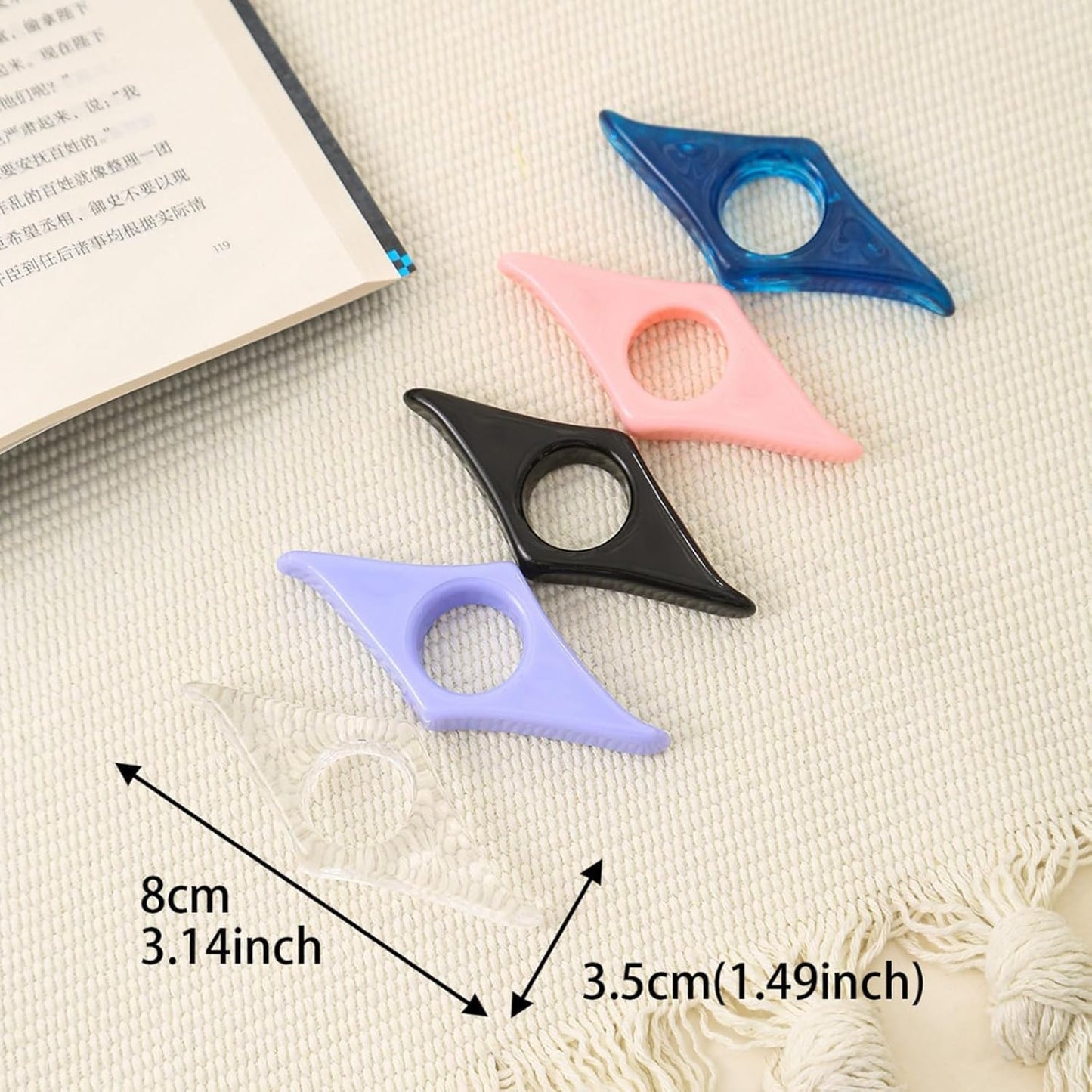 Purple Book Page Holder Thumb Book Holder Ring Book Opener Bookmark Reading Accessories for Teachers Literary Readers Book Covers and Book Accessories,Page Holder Reading Ring Holder