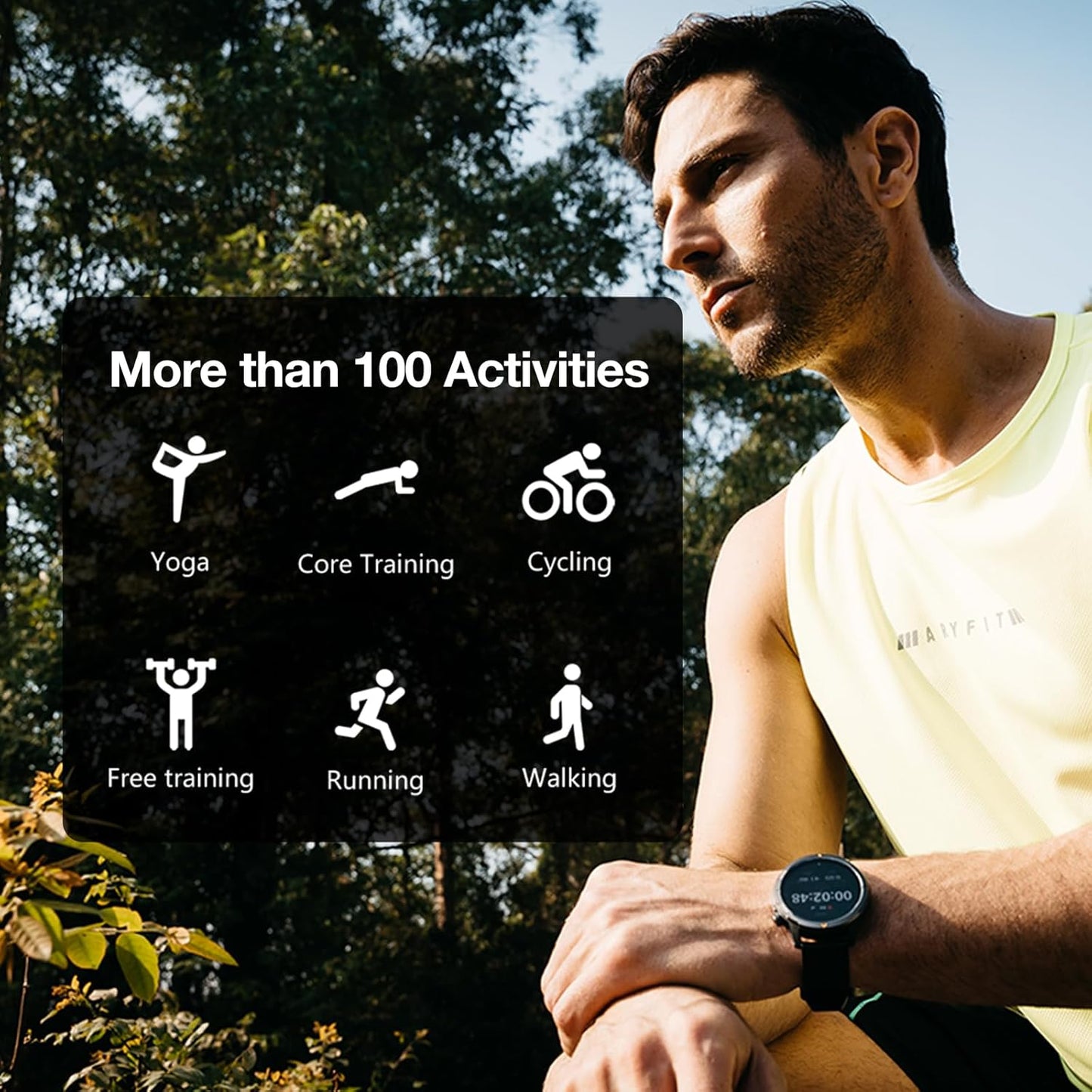 AGM Legion Rugged Smart Watch for Men, 5ATM Waterproof, Shockproof & Drop-proof, 100+ Sports Modes, Bluetooth Calling, Compass, Barometer & Altimeter, 1.43" AMOLED Display, Heart Rate & Sleep Tracking