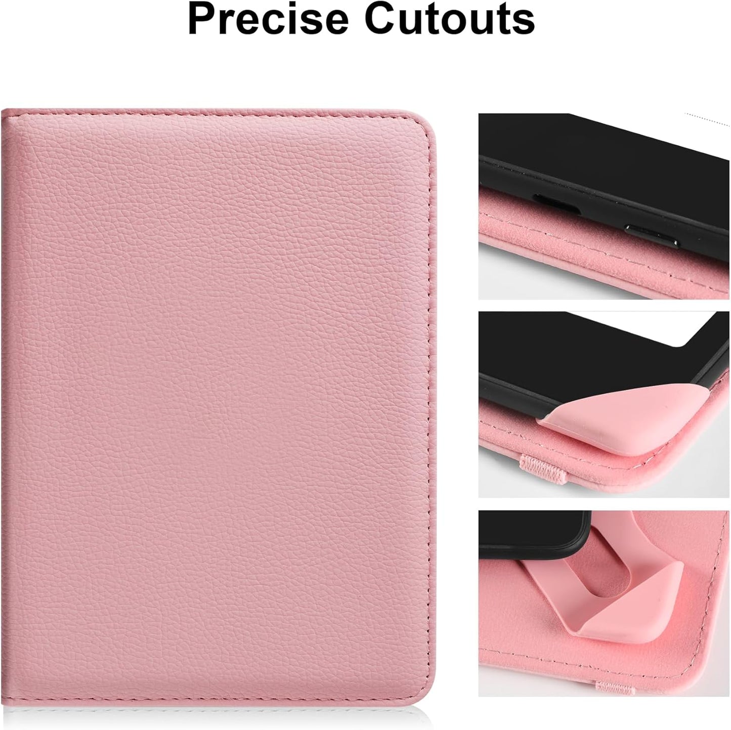Universal Case for 6 inch Kindle eReader Compatible with Paperwhite(2015/2018)/Pocketbook and Tolino/Kobo Clara HD,6" eReader Protective Case Cover Elastic Rope,Pink