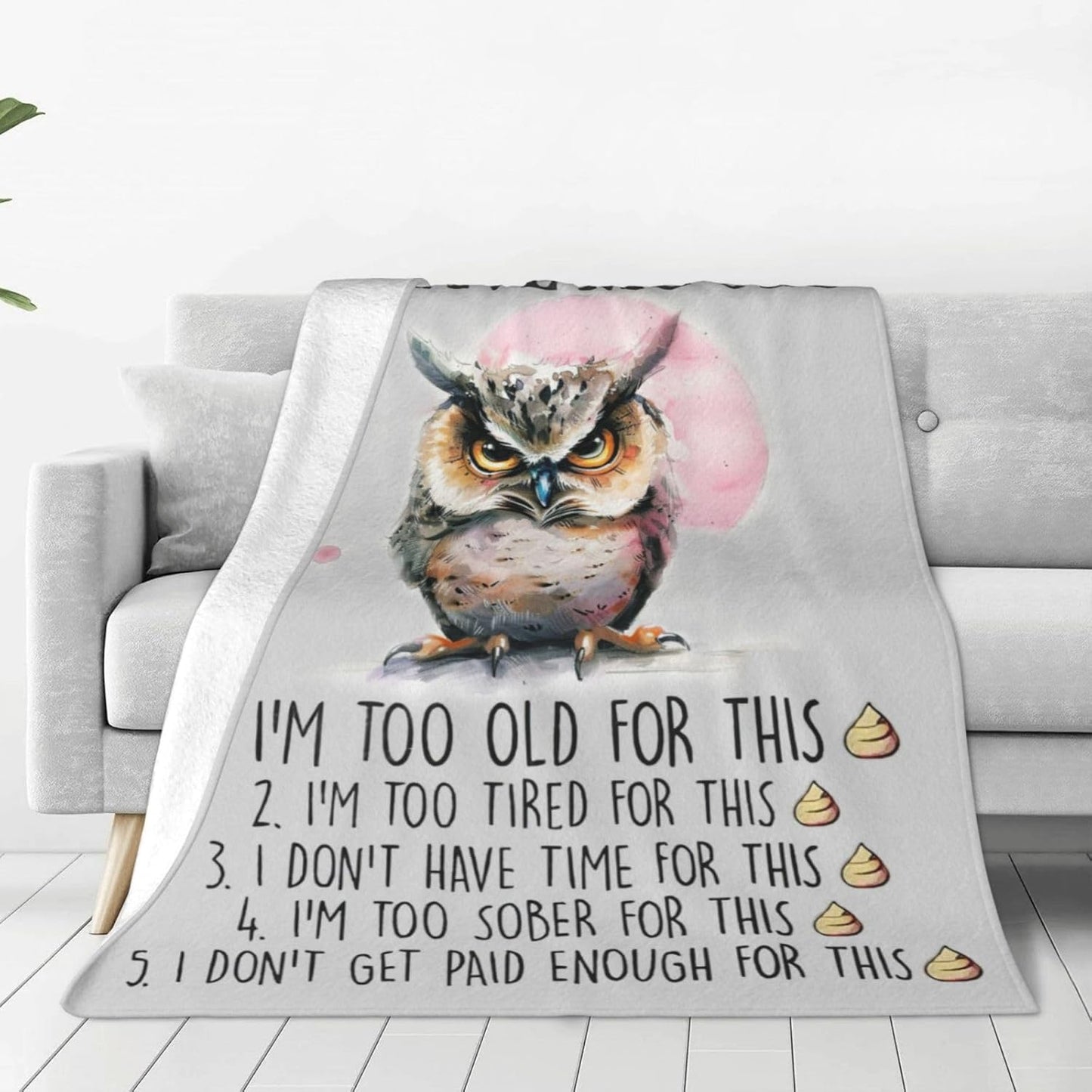 Owl Blanket Owl Lover Throw Blanket Super Cozy Plush Lightweight Soft Plush Flannel Fleece Blanket Decor Gifts for Girls Boys Kids Women Men Teenager for Sofa Bed Couch 40"X50"
