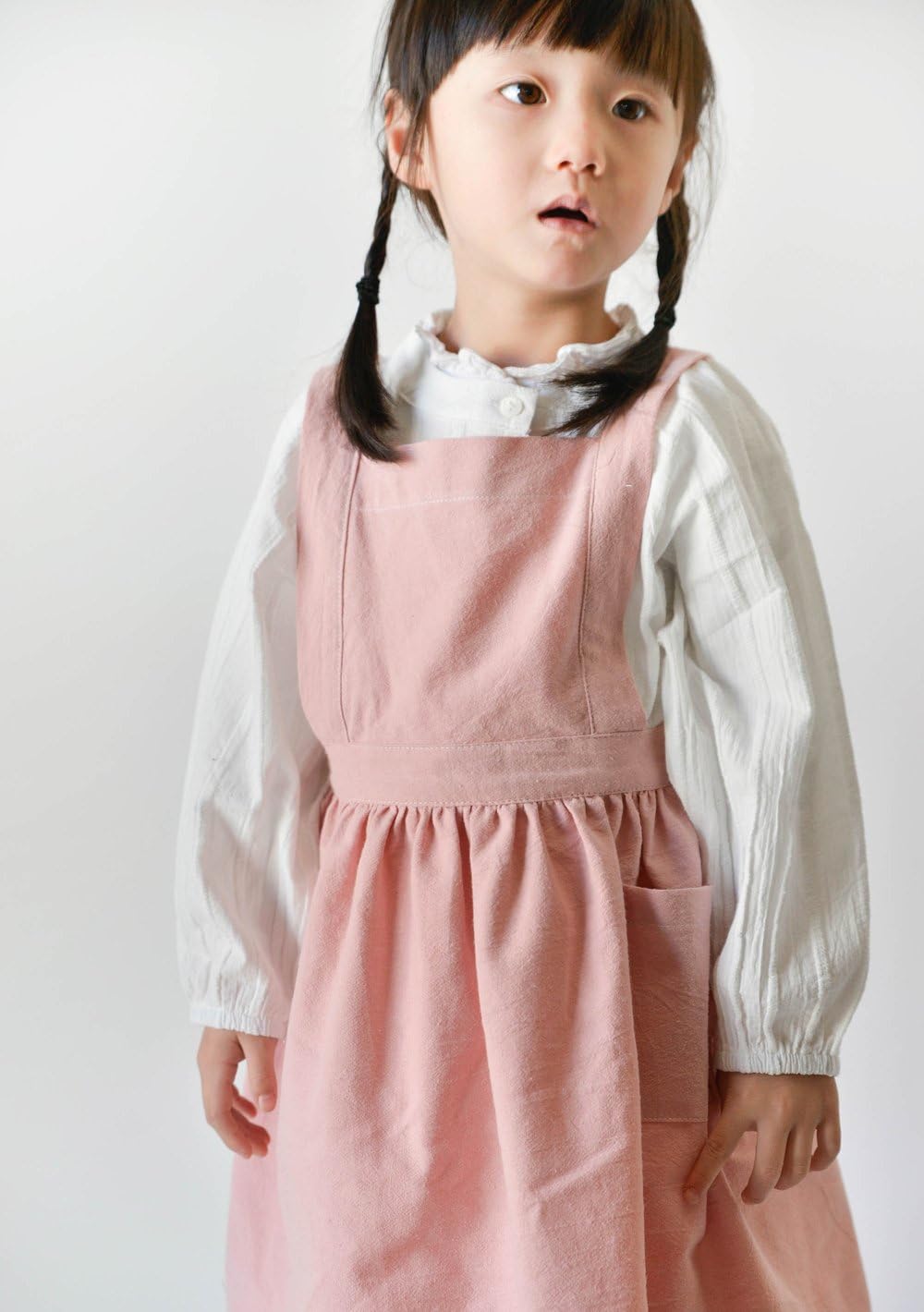 Children Cotton Apron Japanese Style Bib Home Clothes Painting Soft Comfort Pinafore Apron for Girls Boys