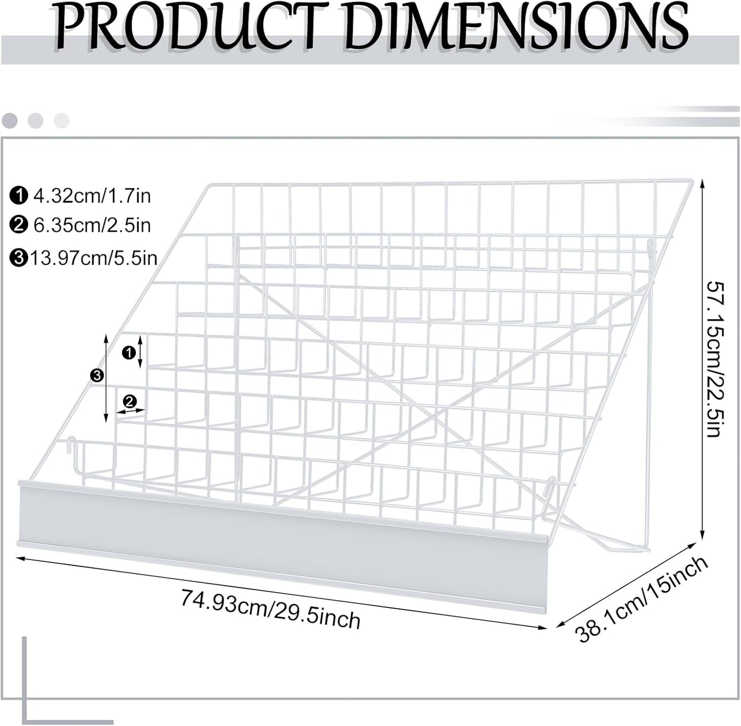 Queekay 6 Tier Wire Countertop Rack Comic Book Rack Wide Tabletop Display Magazine for Book Brochure Literature Greeting Card Shelf Holder Stand (White)