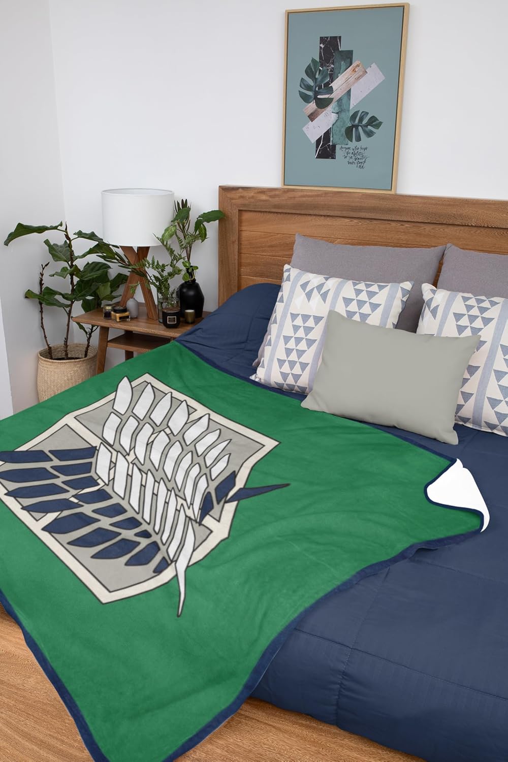 Attack on Titan Throw Blanket - Scout Regiment Logo Fuzzy Soft Fleece Throw Blanket for Bed or Couch 46" X 60"