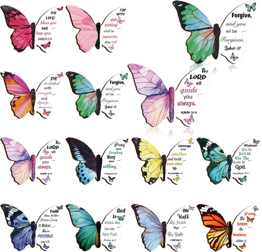 24 Pieces Bible Verse Magnetic Bookmarks Christian Butterfly Magnet Bookmarks Foldable Women Religious Gift for Mother's Day 1.6 x 2.2 In Inspirational Reading Page Markers for School Church