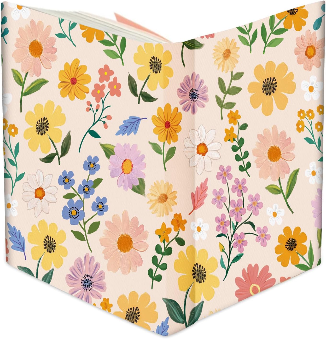 Anseal 1 Pack Floral Pattern Stretchable Book Sleeve Cover for Paperbacks Hardcovers Textbooks up to 9" x 12", Washable Reusable Book Protector with 2 Labels