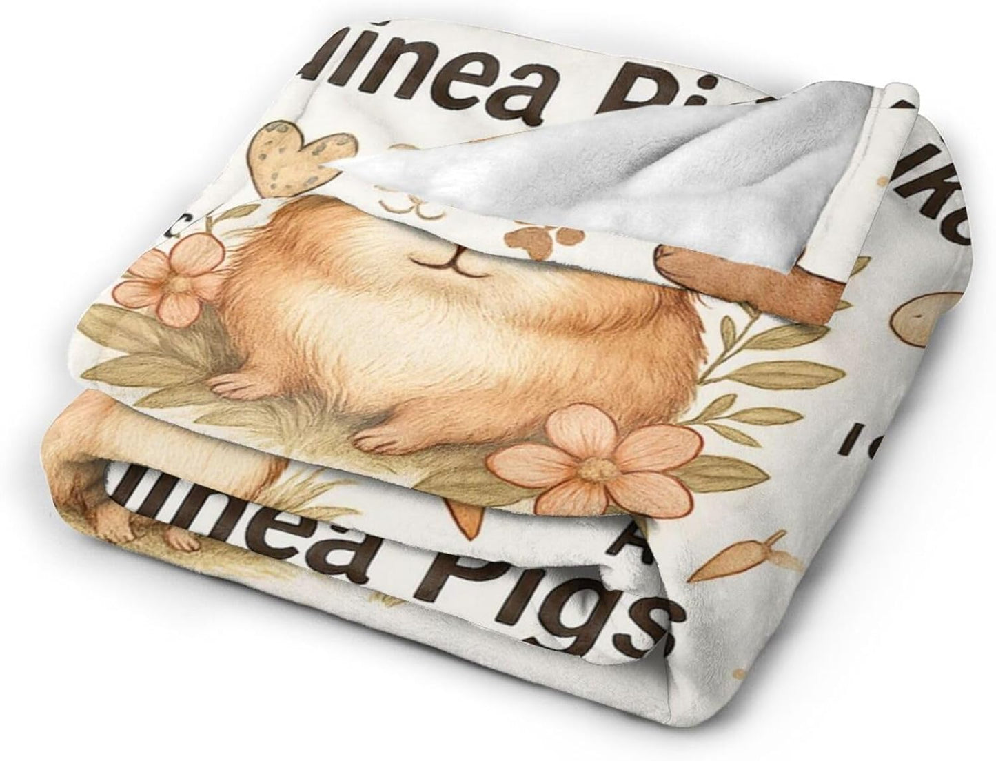 Guinea Pig Throw Blanket I Just Really Like Guinea Pigs Blanket Soft Cozy Fleece Fuzzy Plush Warm Stuff Bedding Animal Blankets for Boys Girls Kids Adult Men Women 40"X50"