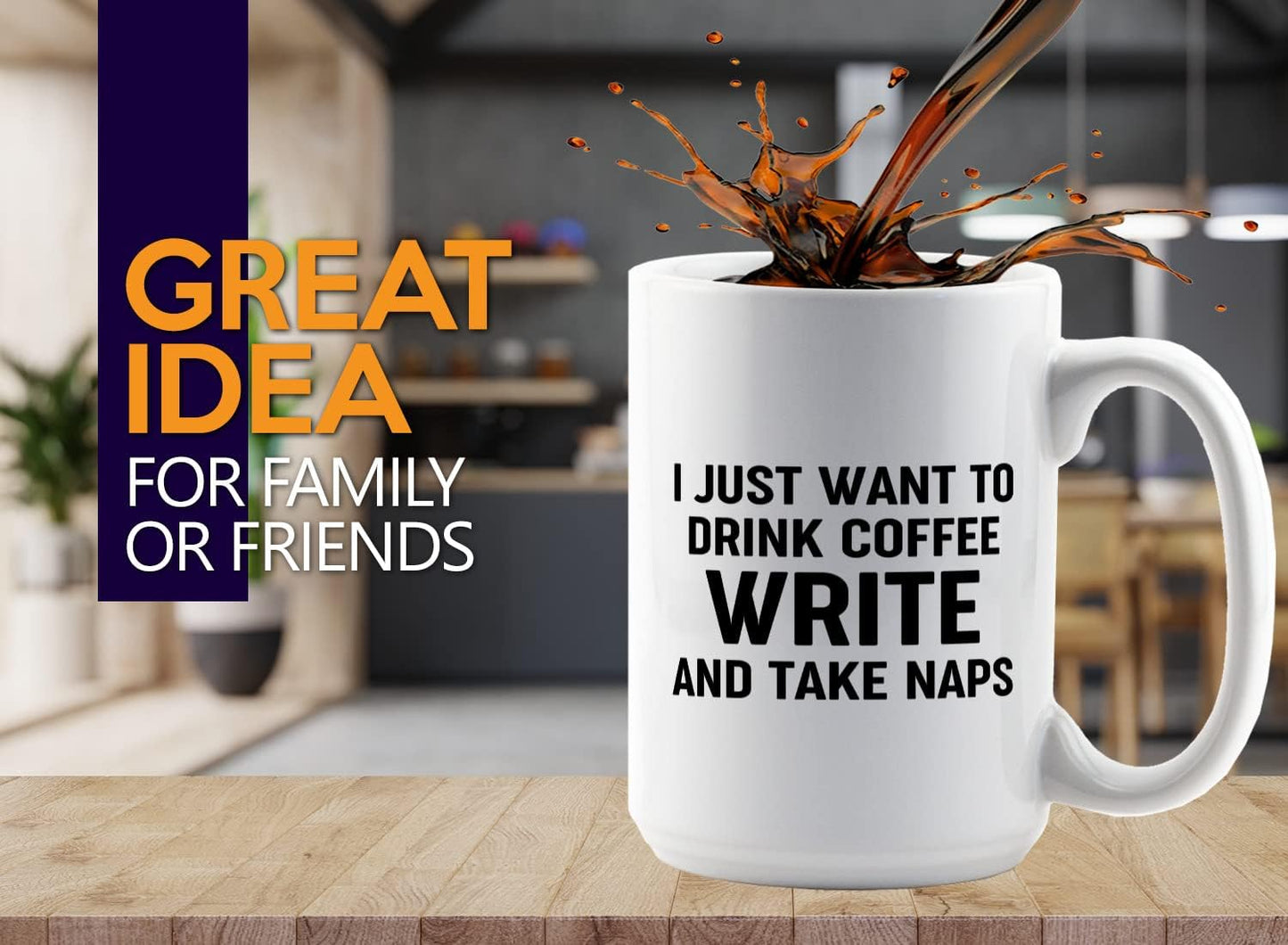 Journalist Coffee Mug 15oz White -Coffee Write Naps - Reading Lover Book Club Gift Author Appreciation Writer Journalism Novelist Scriptwriter