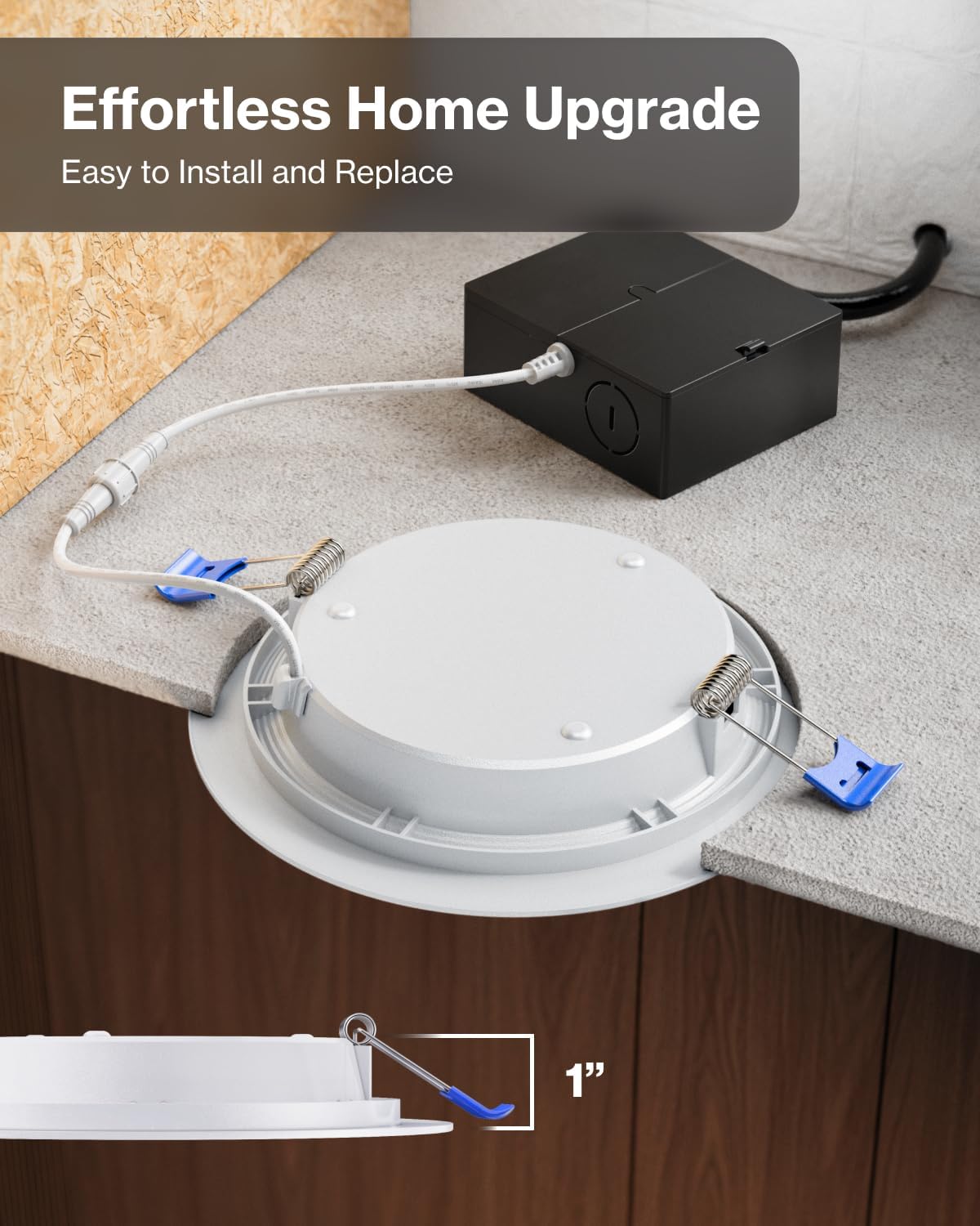 Sunco 12 Pack 6 Inch LED Recessed Light, Ceiling Canless Recessed Lights, Baffle Trim Ultra Thin, 850 LM, 14W, 6000K Daylight Deluxe, Dimmable, Wafer Thin with Junction Box.