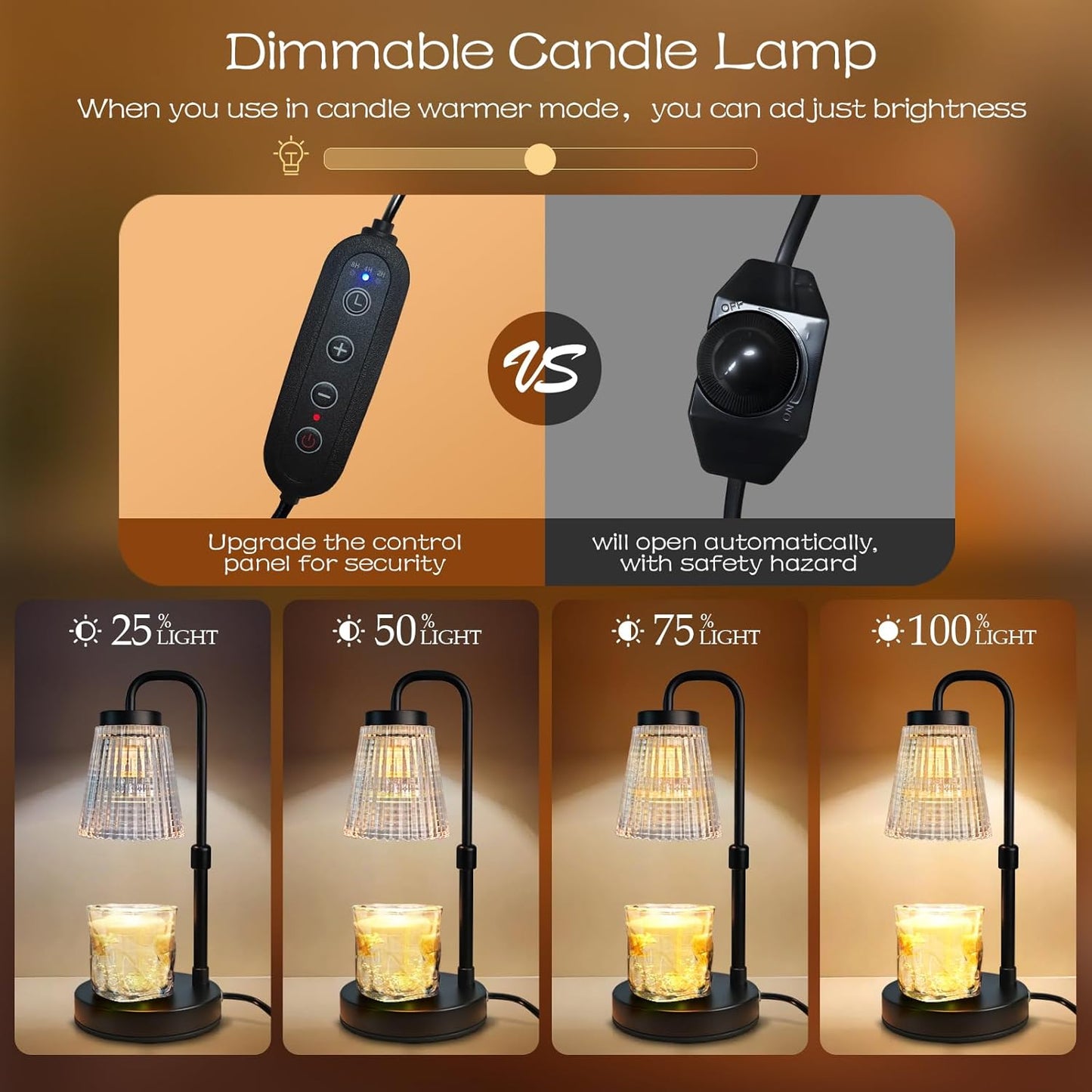 Adjustable Candle Warmer Lamp with Timer: Birthday Valentine Galentine Gifts for Women for House Warming Gifts New Home Decor - Wax Melt Warmer for Jar Candles