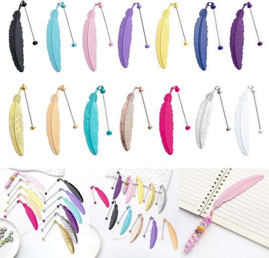 Beadable Bookmarks Metal Book Page Holder with Pendant Reading Book Lover Reader