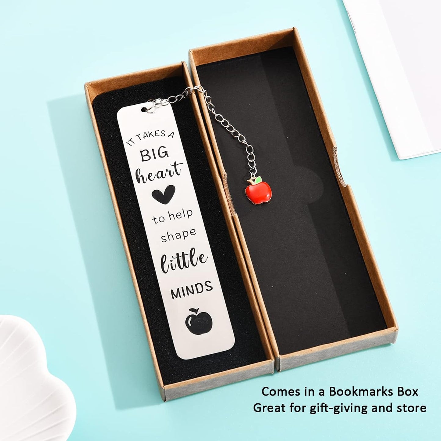 Teacher Gifts for Women Men, 2025 Teacher Graduation Thank You Gifts - It Takes A Big Heart to Help Shape Little Minds Metal Bookmark Birthday Christmas Retirement Teacher Gifts from Students