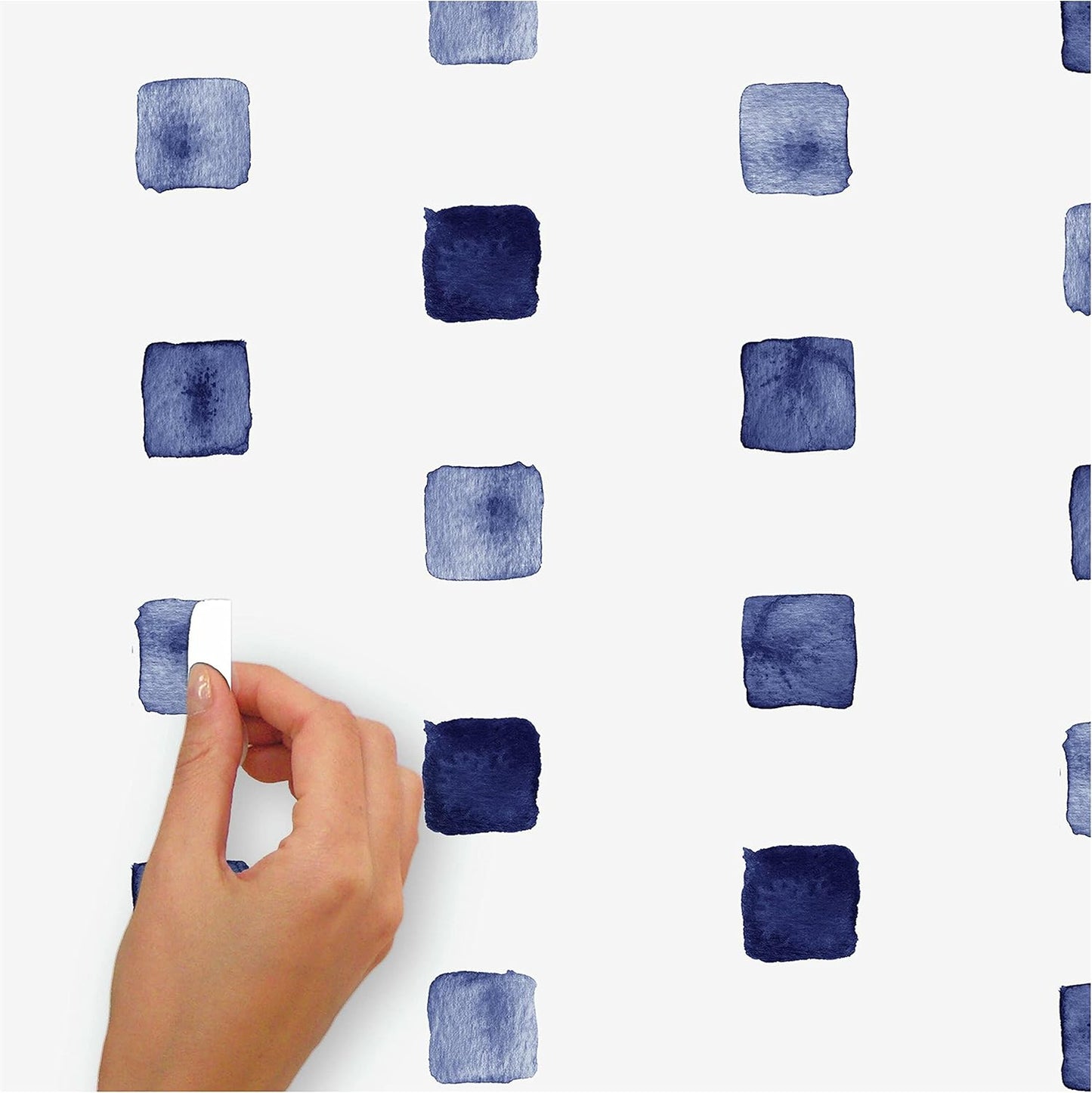 RoomMates RMK4885SCS Blue Watercolor Blocks Peel and Stick Wall Decals