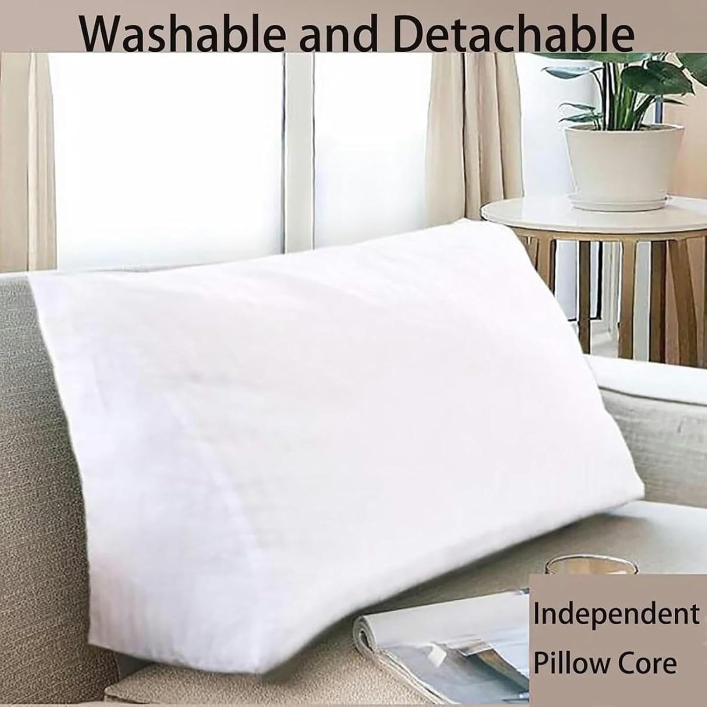 Wedge Pillow Headboard, Small Triangular Headboard Pillow Positioning Support Reading Backrest Wedge Pillow for Day Bunk Bed with Removable Cover