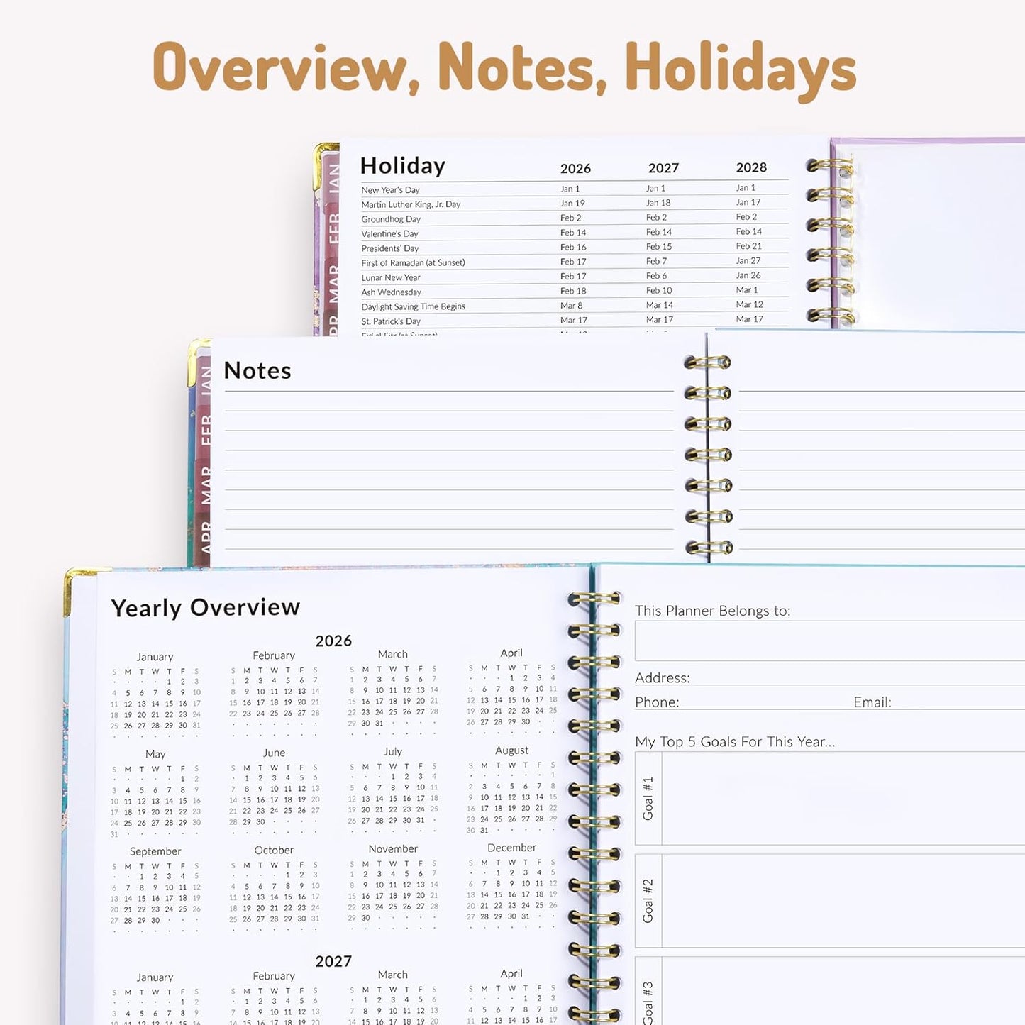 Forvencer 2026 Planner, Weekly and Monthly Calendar Planner for Women, Jan 2026 - Dec 2026, 8.5" x 11", Hardcover Planning Agenda book with Monthly Tabs, Spiral Bound, Inner Pocket, Cute Journal Organizer Notebook for Office School, A4 Size,Light Green