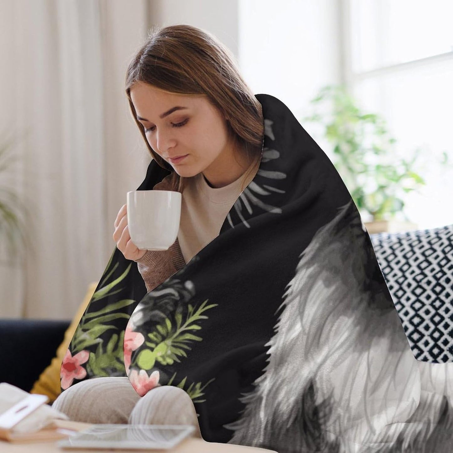 Schnauzer Blanket Super Soft Lightweight Throw Blanket Cute Cozy Warm Bed Blanket Decorative Fuzzy Blanket All-Season Home Decor Gift for Sofa Couch Living Room 60"*80"（150 * 200cm）