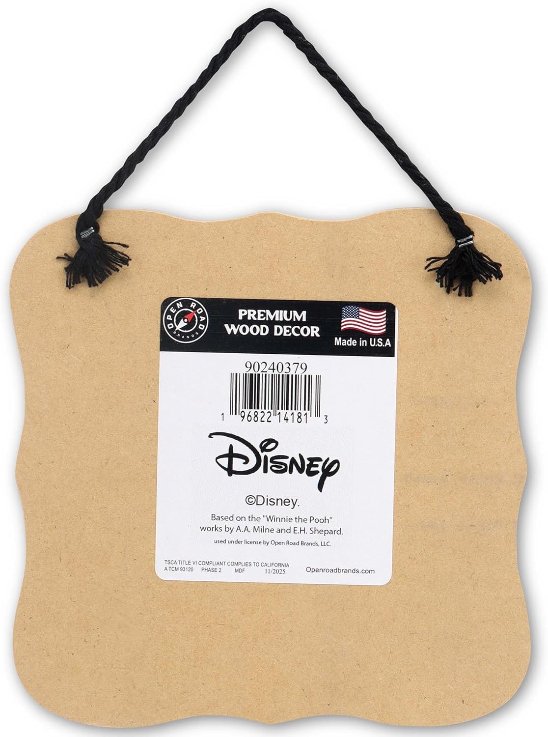 Disney Winnie the Pooh Book Lovers Club Hanging Wood Wall Decor - Cute Pooh and Friends Sign for Home or Classroom