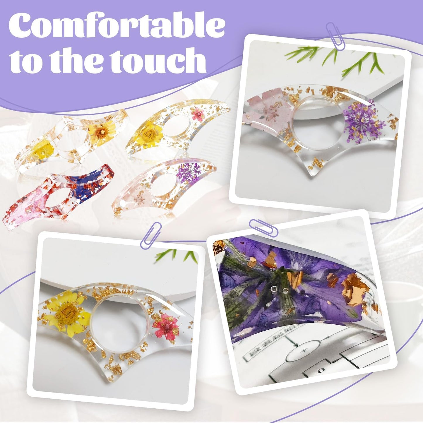 Dried Flower Book Page Holder 2PCS Book Accessories Thumb Book Page Holder Handmade Flower Bookmark for Reading Lovers Gifts for Book Lovers Teachers Students Kids (StyleB 2Pcs)