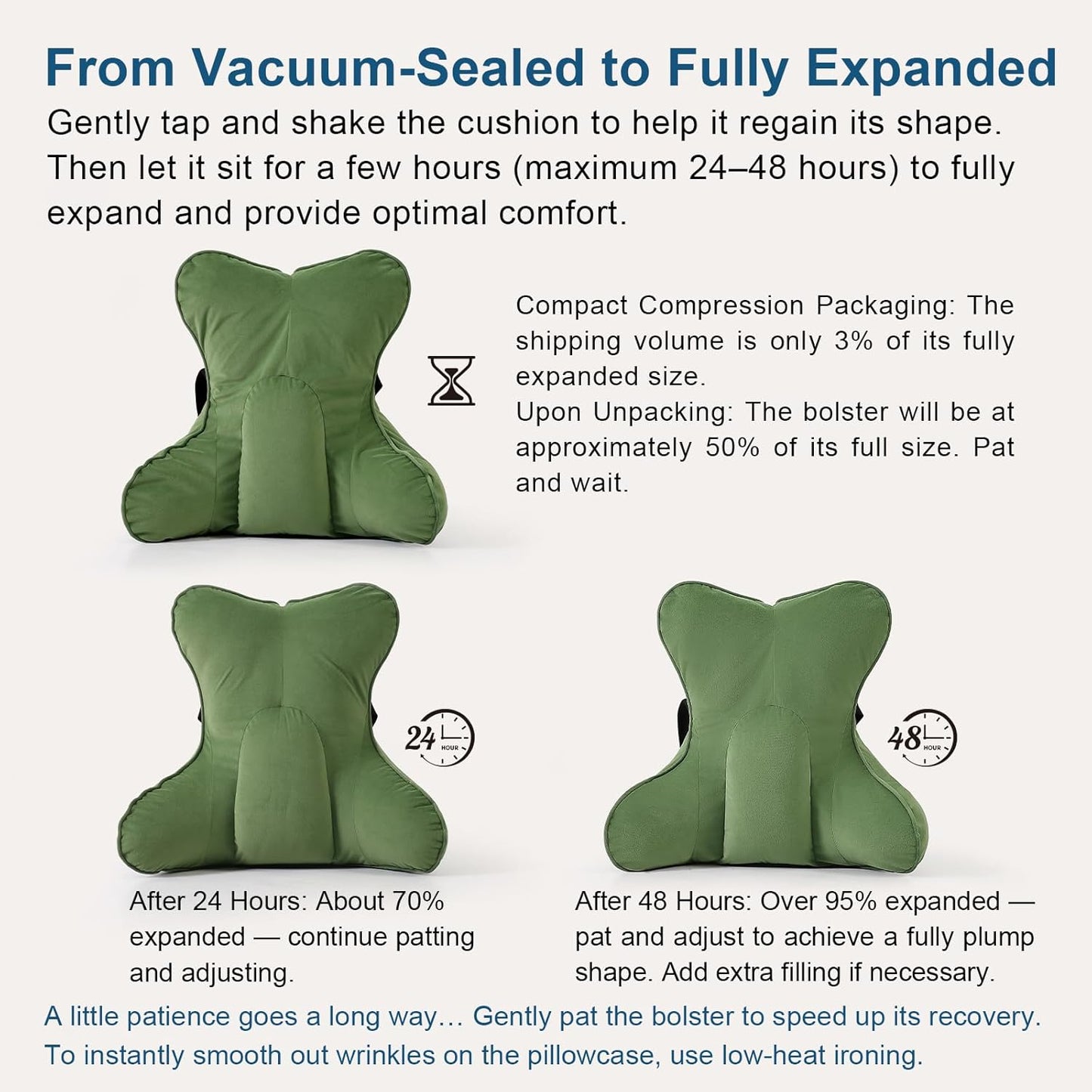 Lumbar Support Pillow(Pat. Pend) for Lower Back Pain Relief – Multi-Functional Ergonomic Lumbar Cushion, Reading Pillow for Office Chair, Car Seat & Sofa,Olive Green