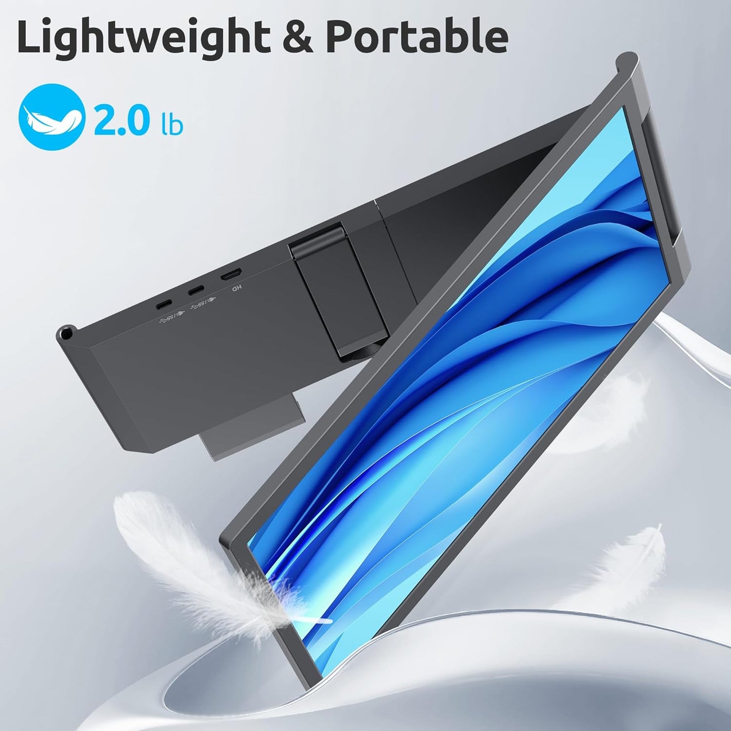 Laptop Screen Extender, 14" 1080P Portable Monitor, Type-C HDMI Plug and Play for 13.3" - 16.1" Laptops, 270° Rotation Attachment Display for Windows/MacOS/Chrome Laptop Phone
