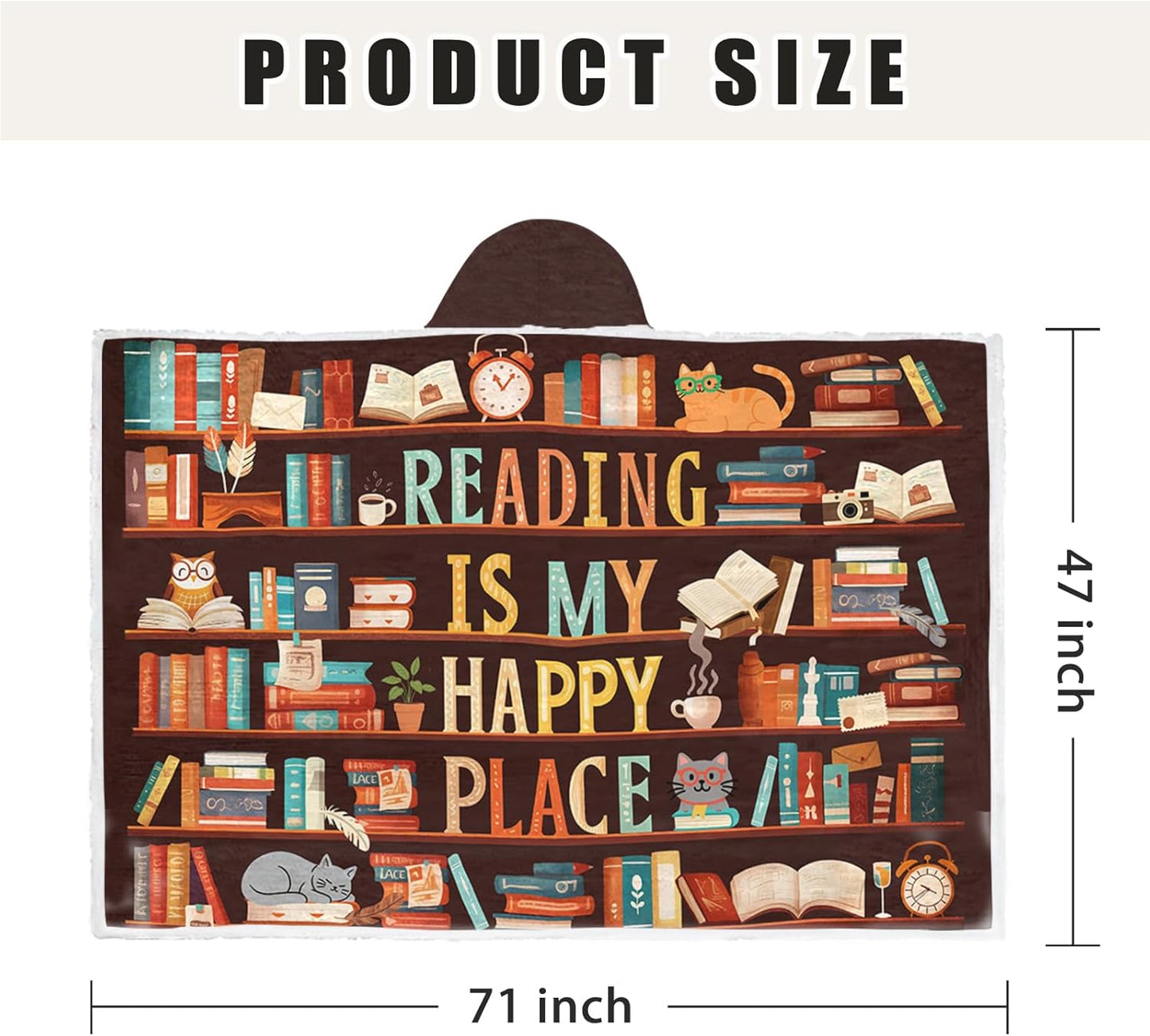 Book Lovers Gifts, Bookish Gifts for Book Lovers Women, Wearable Blanket Hoodies for Adults, Oversized Reading Blanket, Bookworm/Reading/Books Club Gift for Thanksgiving Christmas