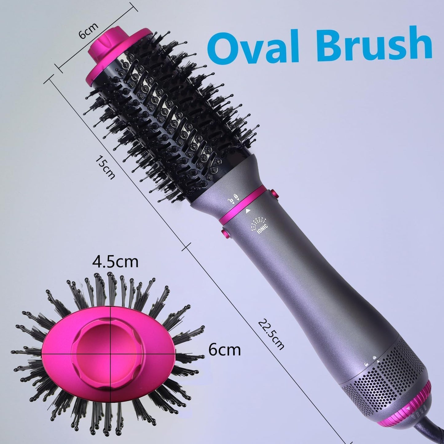 Hair Blow Dryer Brush 4-in-1, Blowout Brush, Multi Hair Styler Negative Ion Detachable Hair Dryer with Diffuser, Hot Air Brush, with Comb Brush for Women, Salon, Household